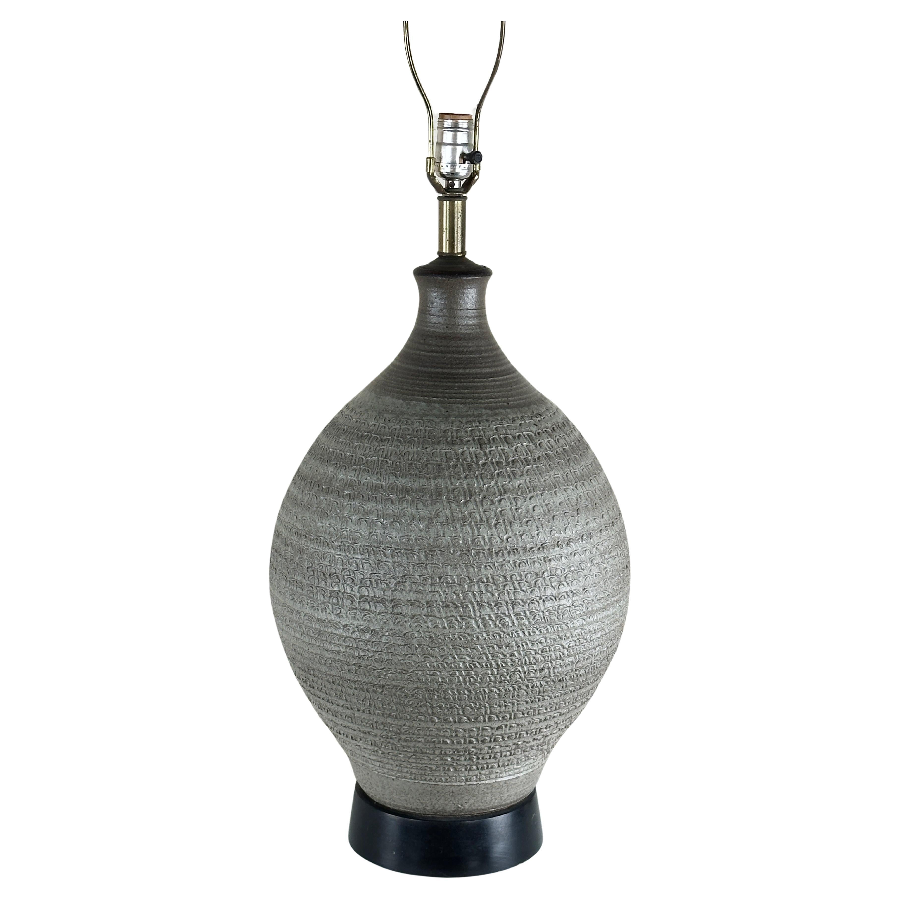 Large California Ceramic Table Lamp by Bob Kinzie