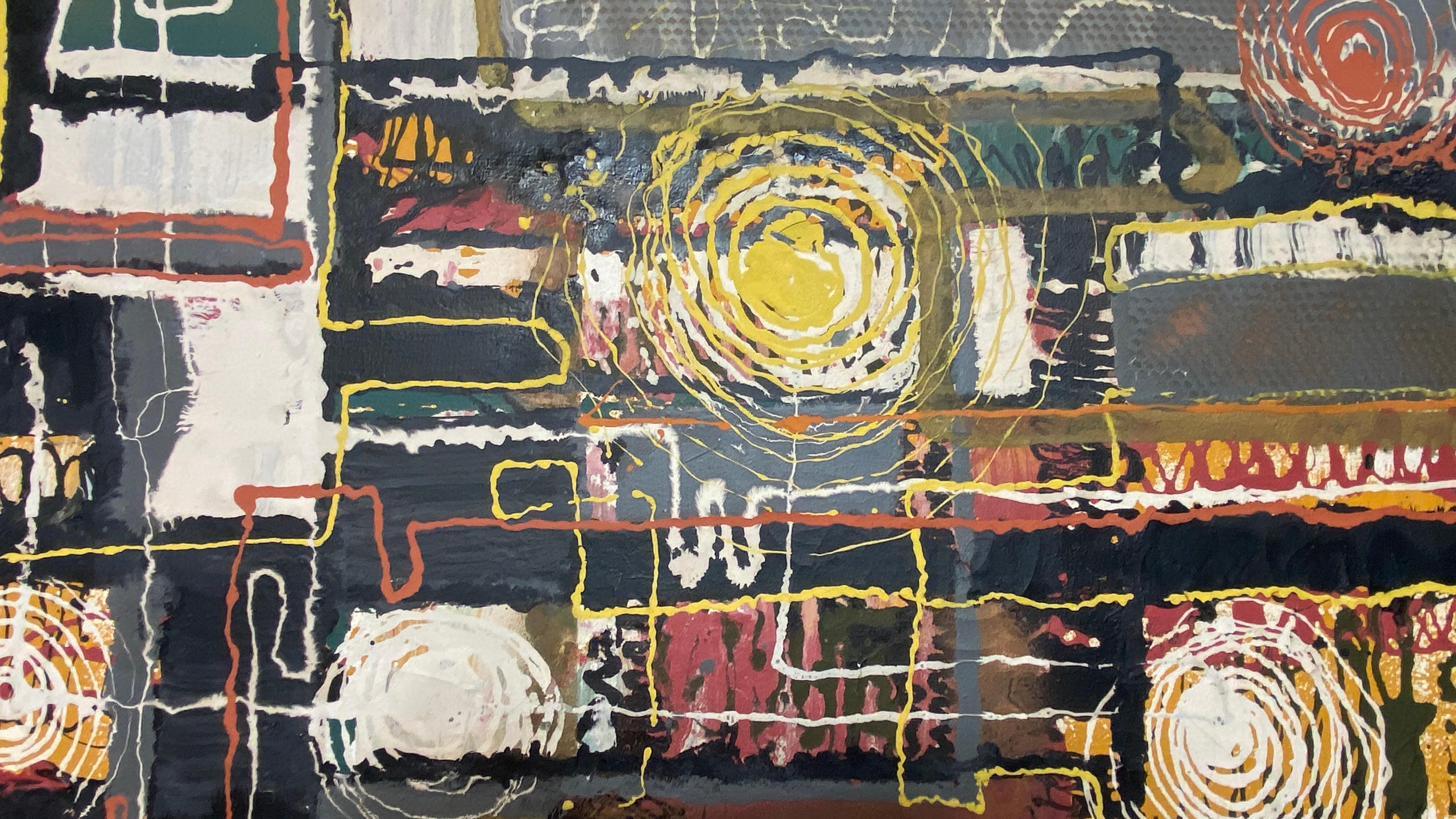20th Century Large California Midcentury Abstract Expressionist Painting, 1960s For Sale