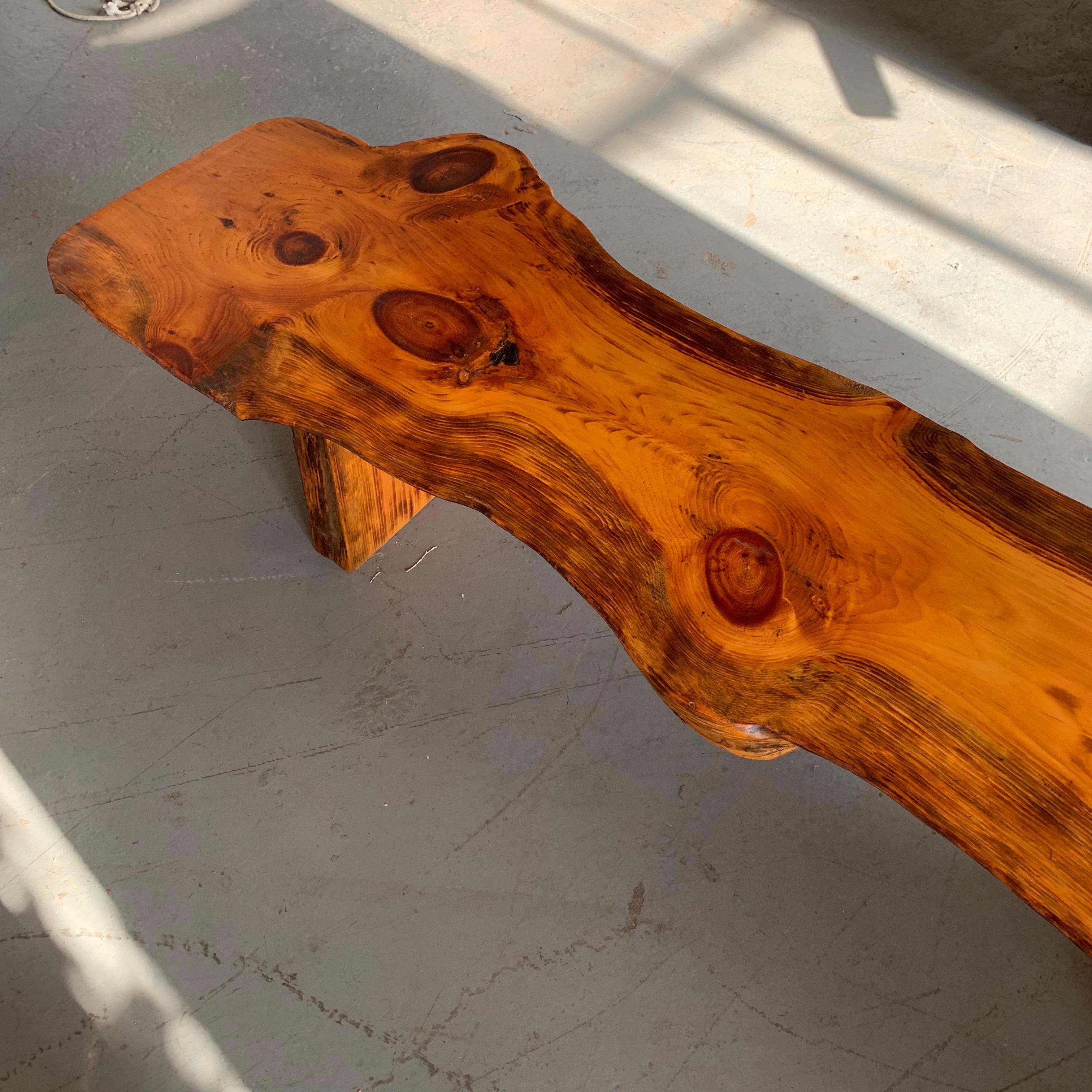 Large Californian Live Edge Bench in Solid Wood 6