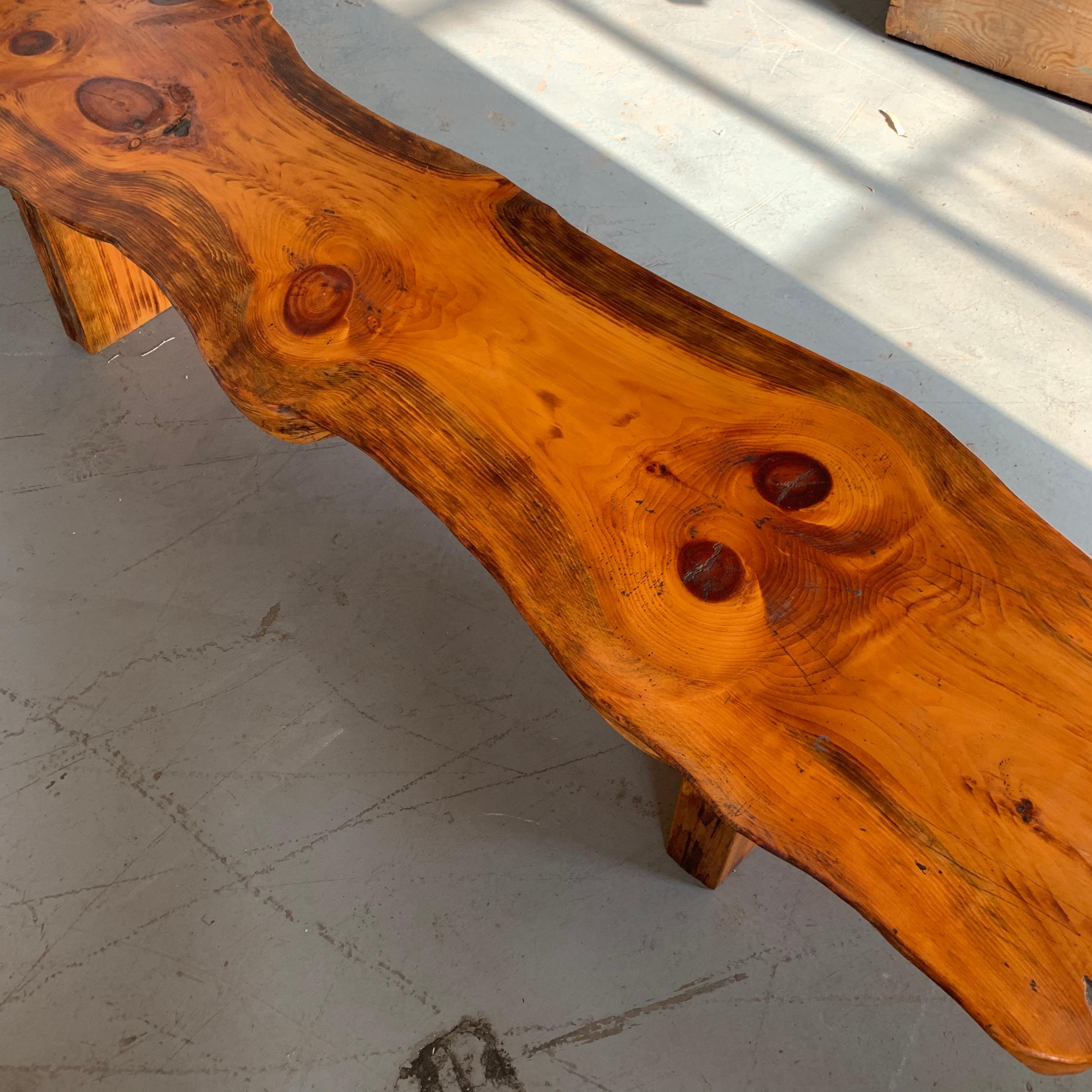 Large Californian Live Edge Bench in Solid Wood 7