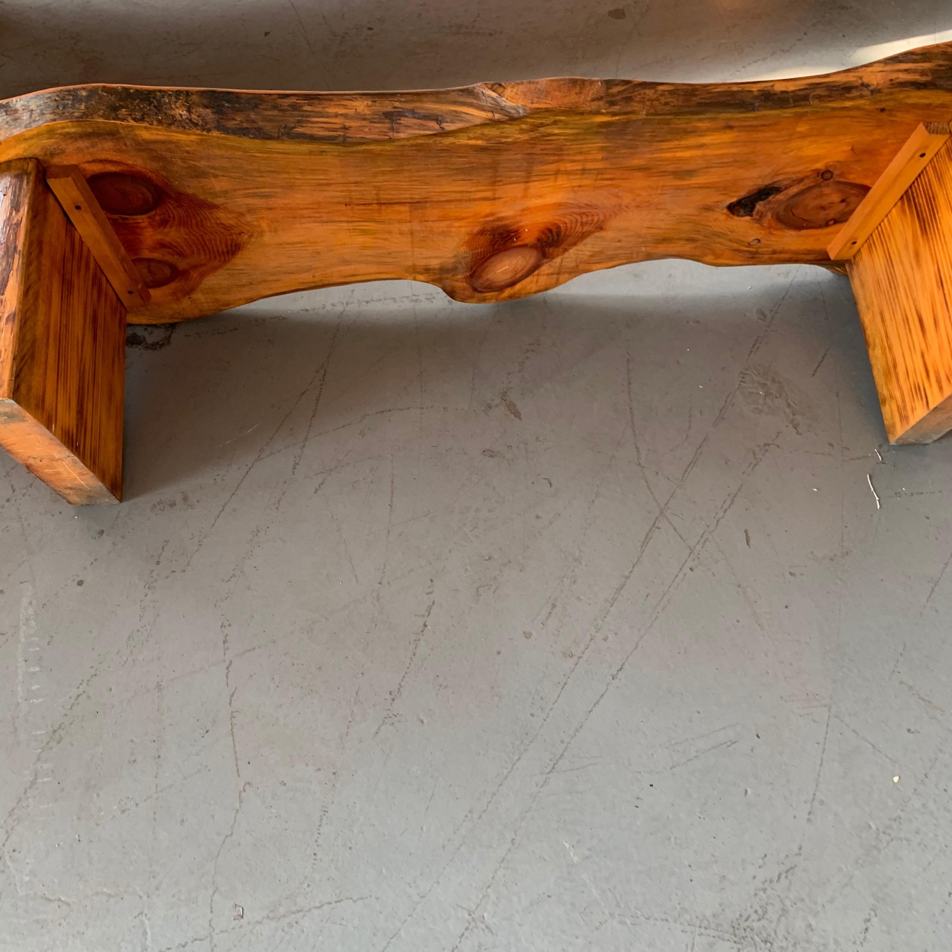 Large Californian Live Edge Bench in Solid Wood 10