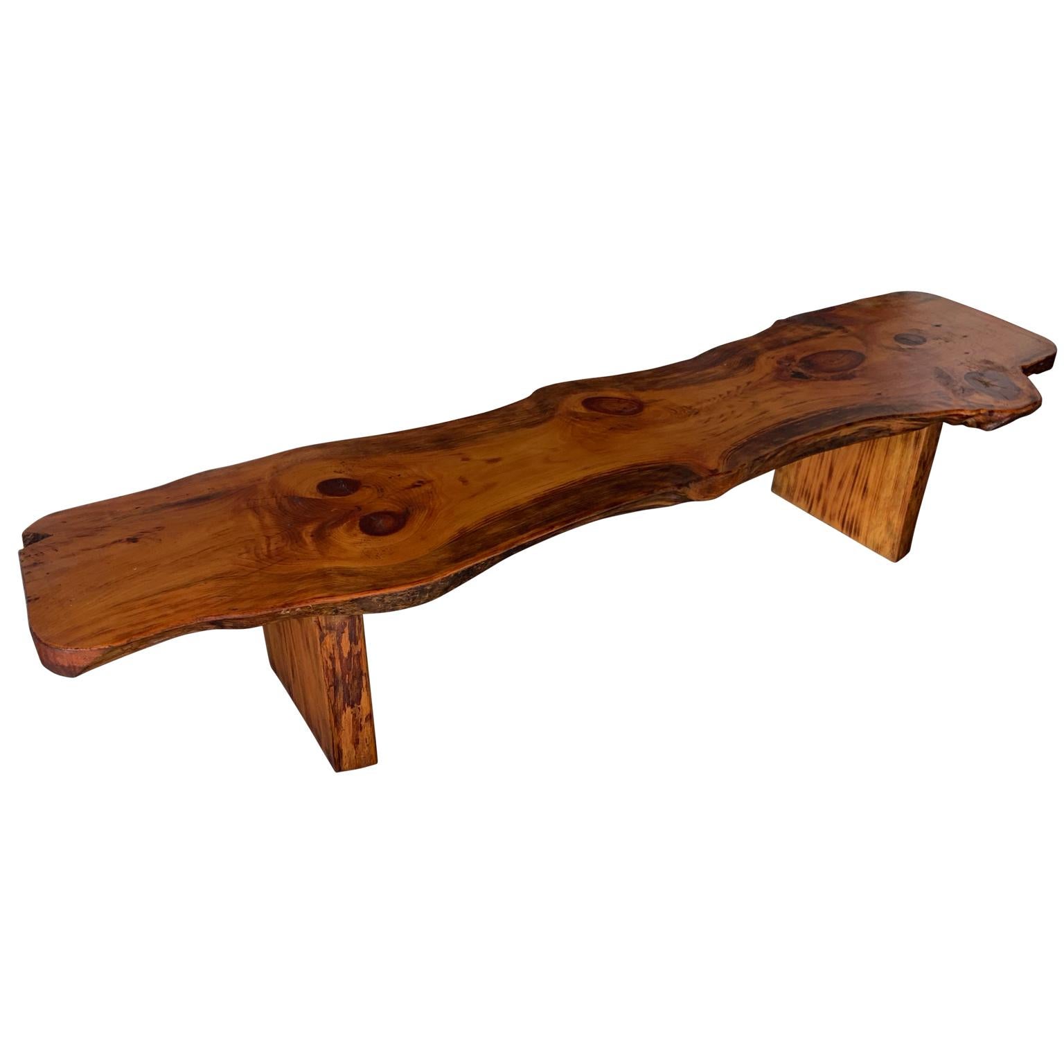 American Large Californian Live Edge Bench in Solid Wood