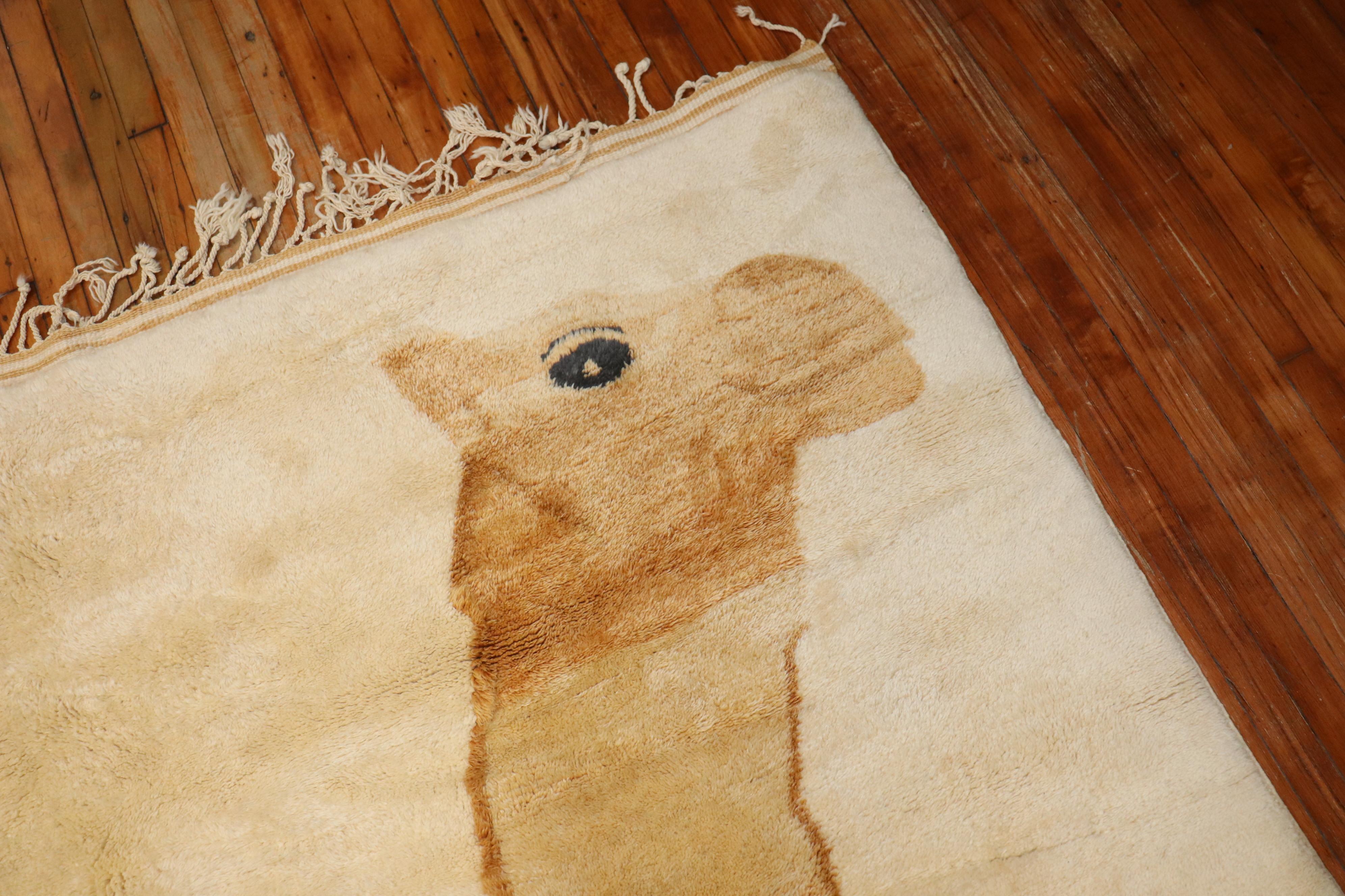 Large Camel Moroccan Rug For Sale 8