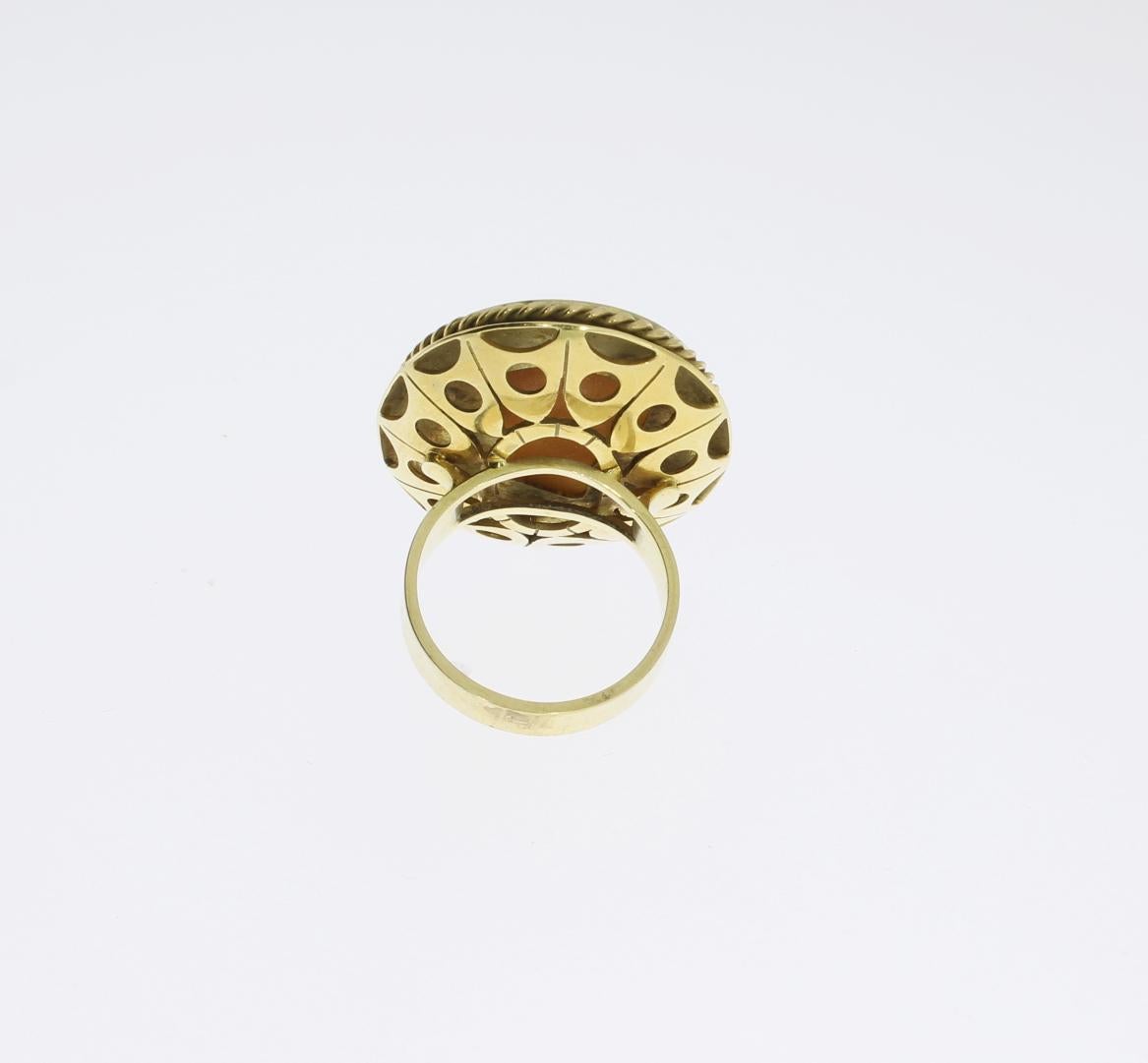 Women's Large Cameo Gold Ring For Sale