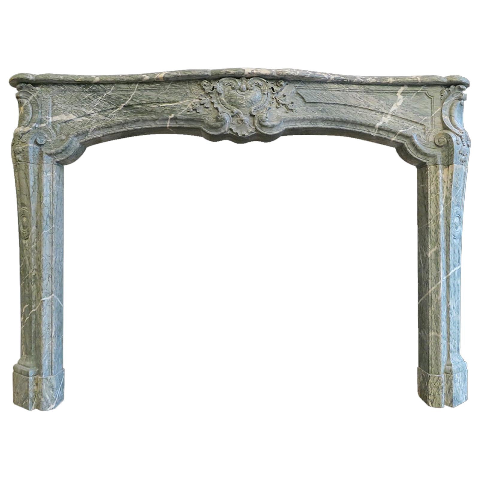 Large Campana Marble 18th Century French Fireplace Mantel