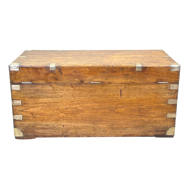 Other Large Camphor Wood Military Campaign Trunk For Sale