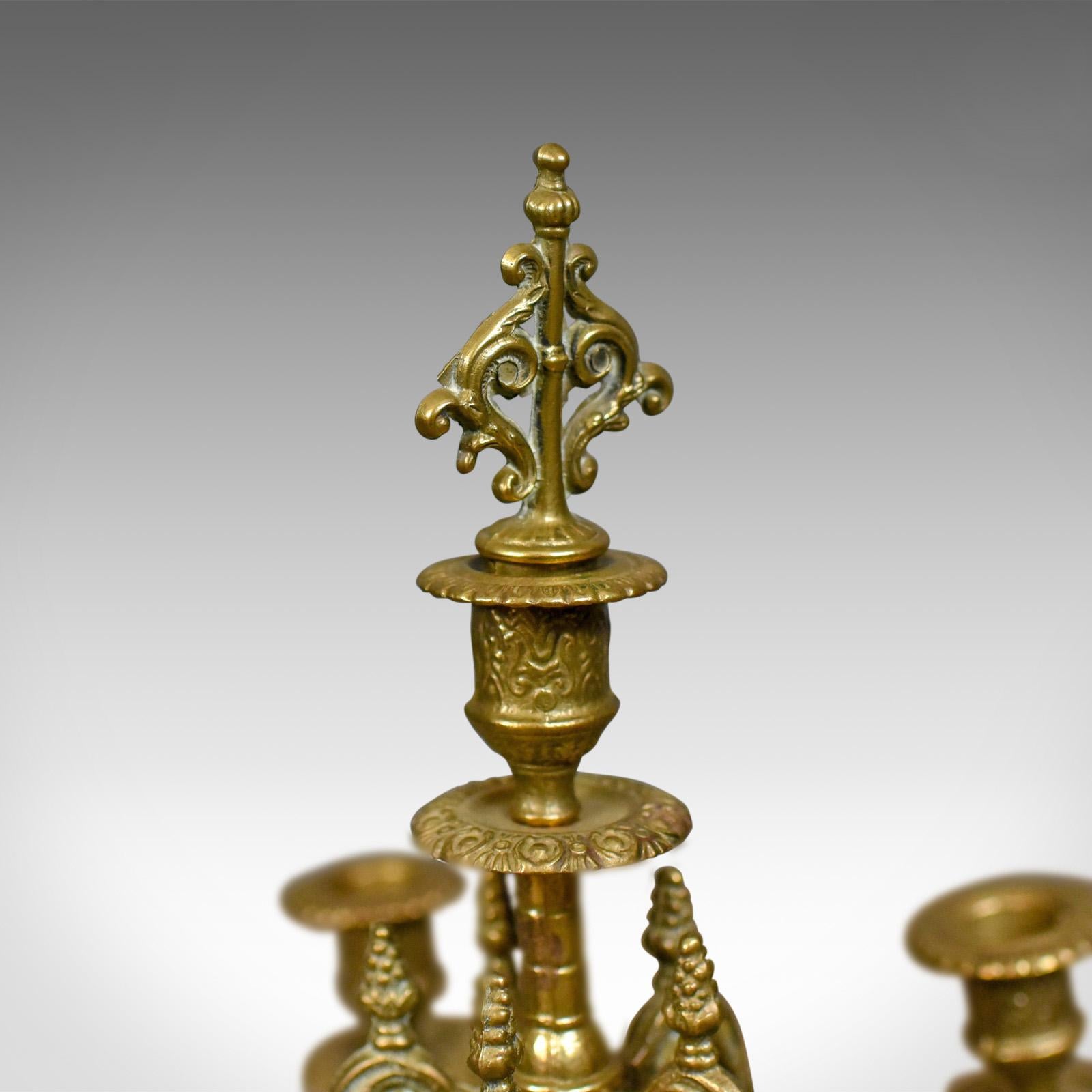Art Nouveau Large Candelabra, 19th Century, French, Brass Gilt Centrepiece, circa 1900
