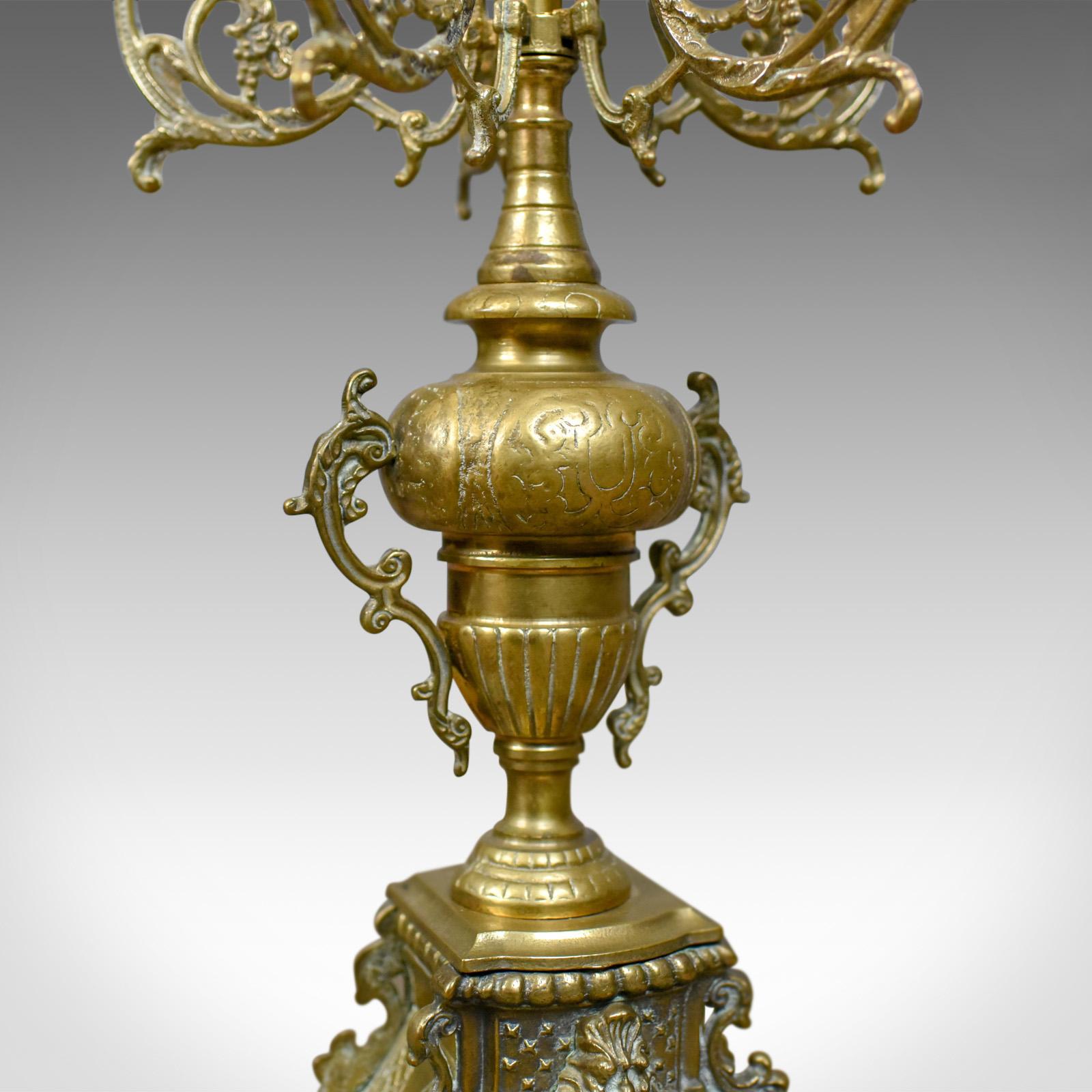 Early 20th Century Large Candelabra, 19th Century, French, Brass Gilt Centrepiece, circa 1900