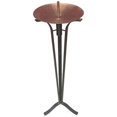 Large Candlestick in Wrought Iron and Brass, circa 1960