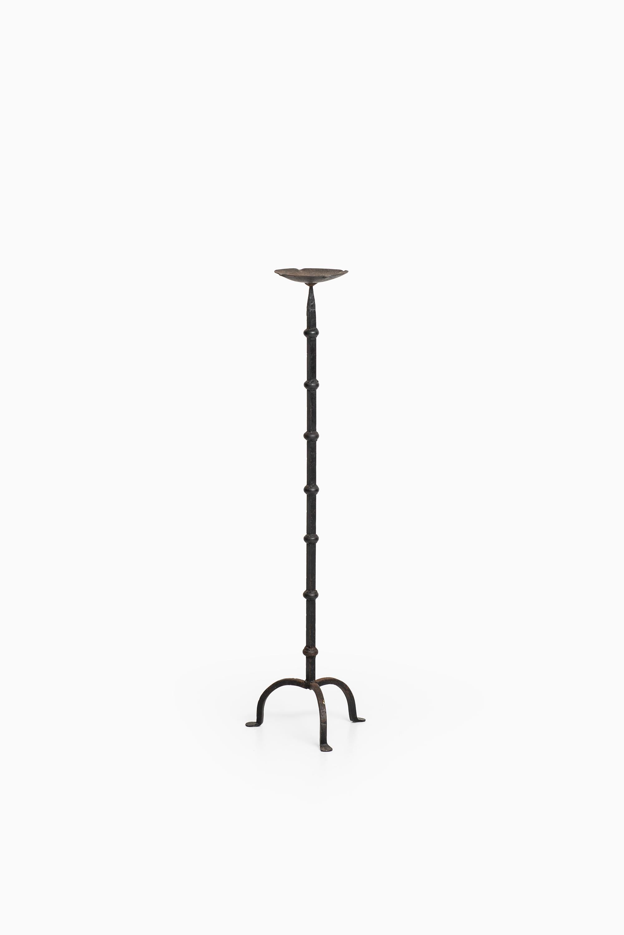 Mid-20th Century Large Candlestick in Wrought Iron Produced in Sweden
