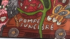 Large canvas-backed poster by Robert Combas, Paris, France, 1986