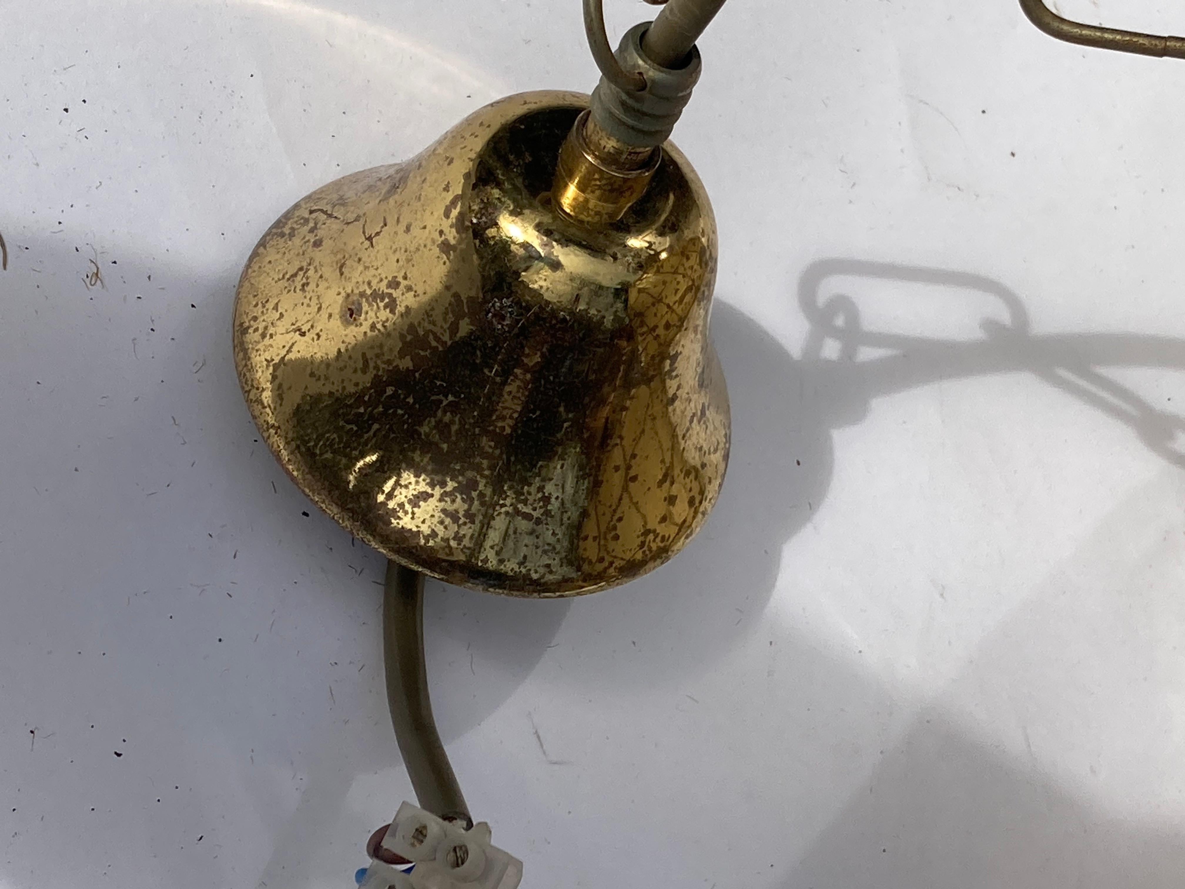 Brass Large Capiz Shell Lamp by Feldman Lighting, 1960s