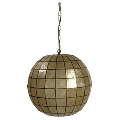 Große Capiz-Muschellampe von Feldman Lighting, 1960er Jahre