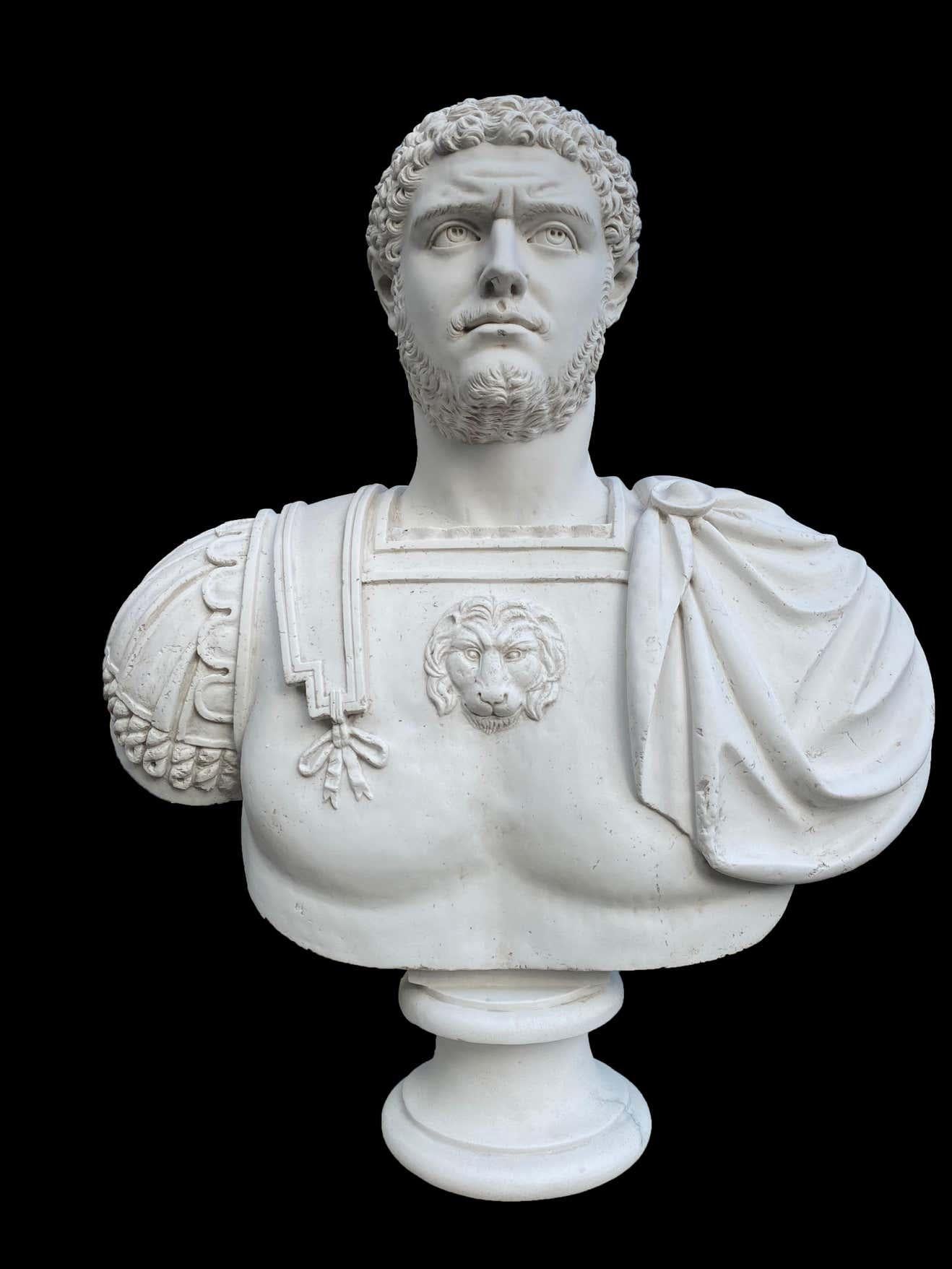 Large Caracalla Roman Emperor Bust Sculpture, 20th Century 5