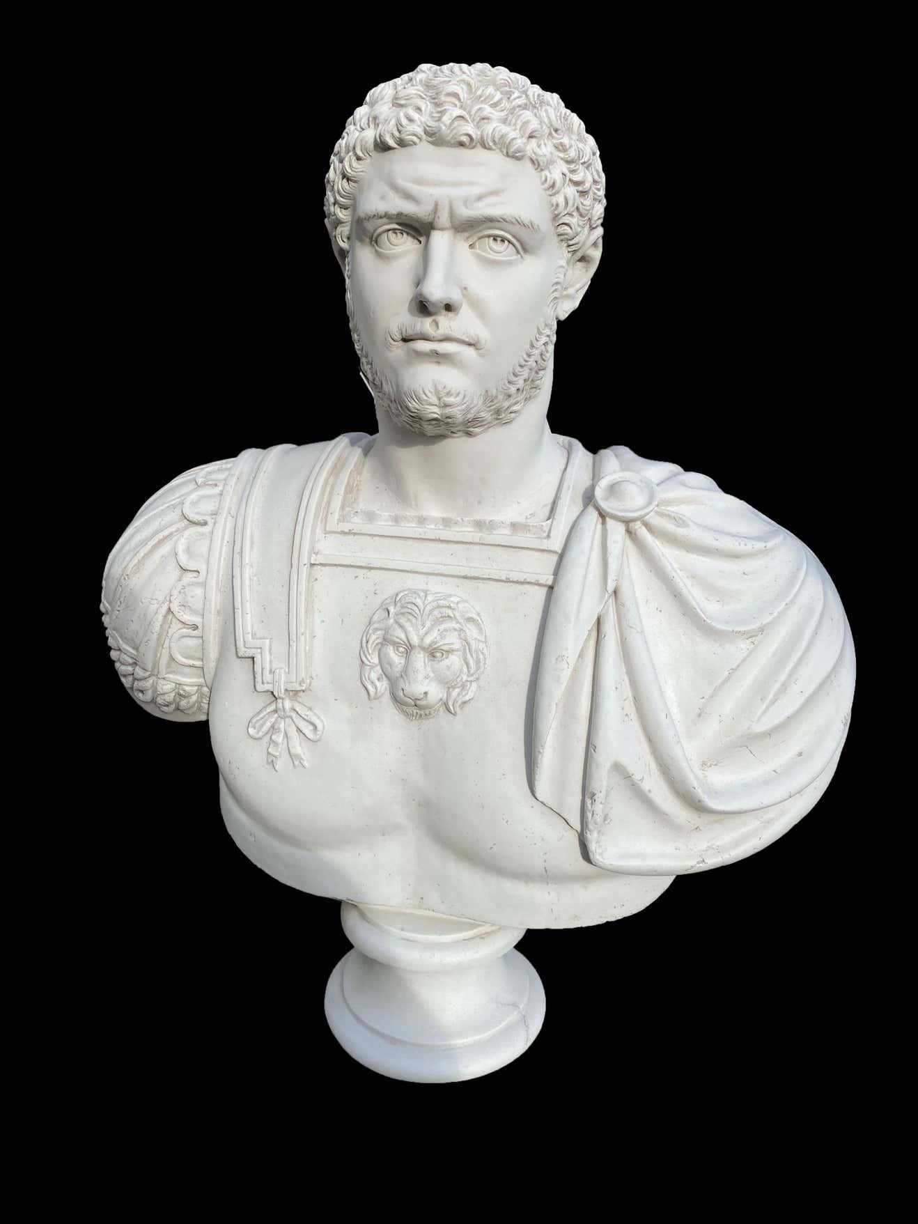 Large Caracalla Roman Emperor Bust Sculpture, 20th Century 1