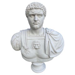 Large Caracalla Roman Emperor Bust Sculpture, 20th Century