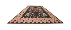 Large Carpet Floral Kilims Vintage Handmade Rug Moldovan Kilim Rug
