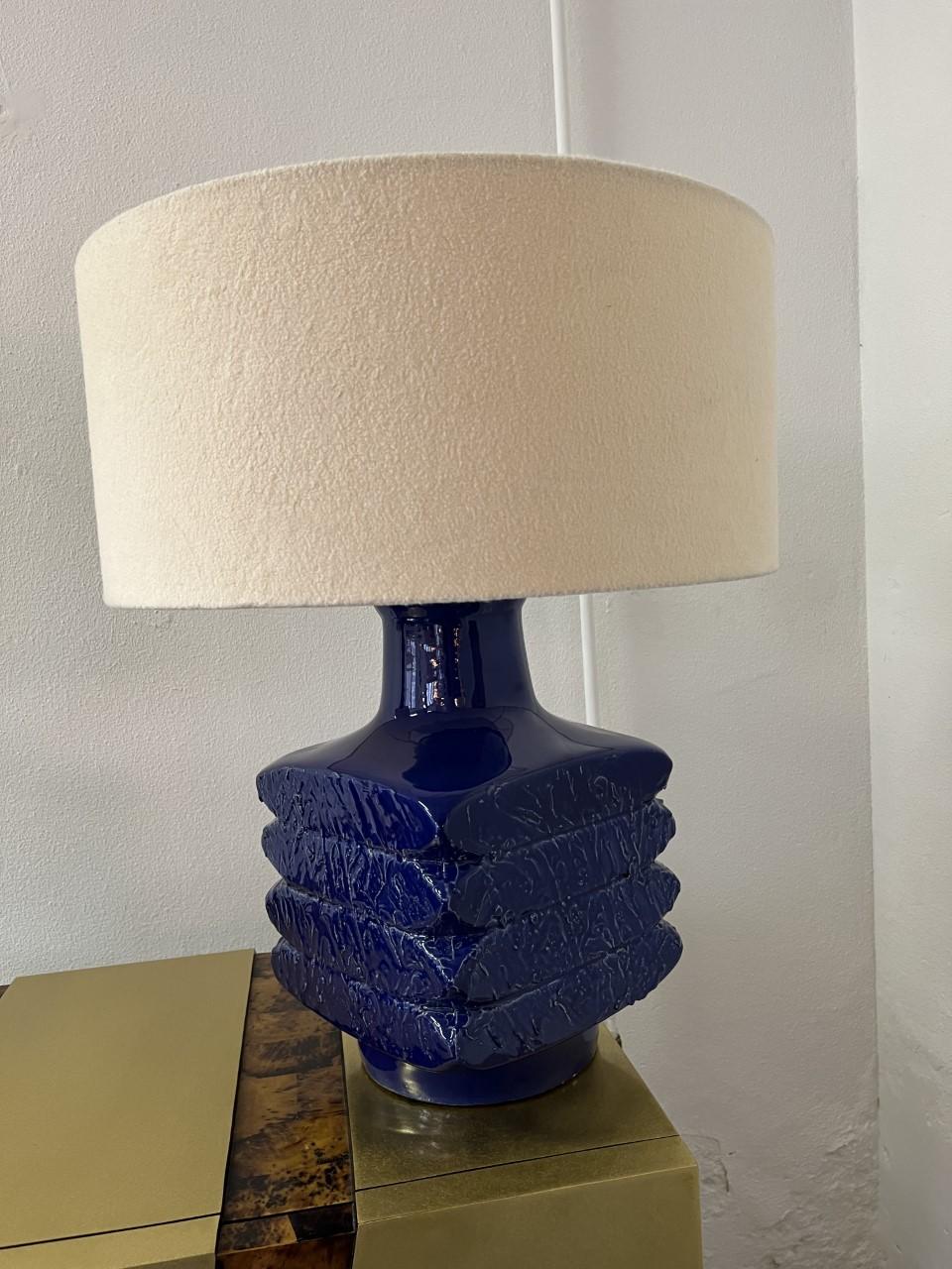 Large Cari Zalloni 1970s Ceramic Table Lamp  In Good Condition For Sale In BUSSUM, NH