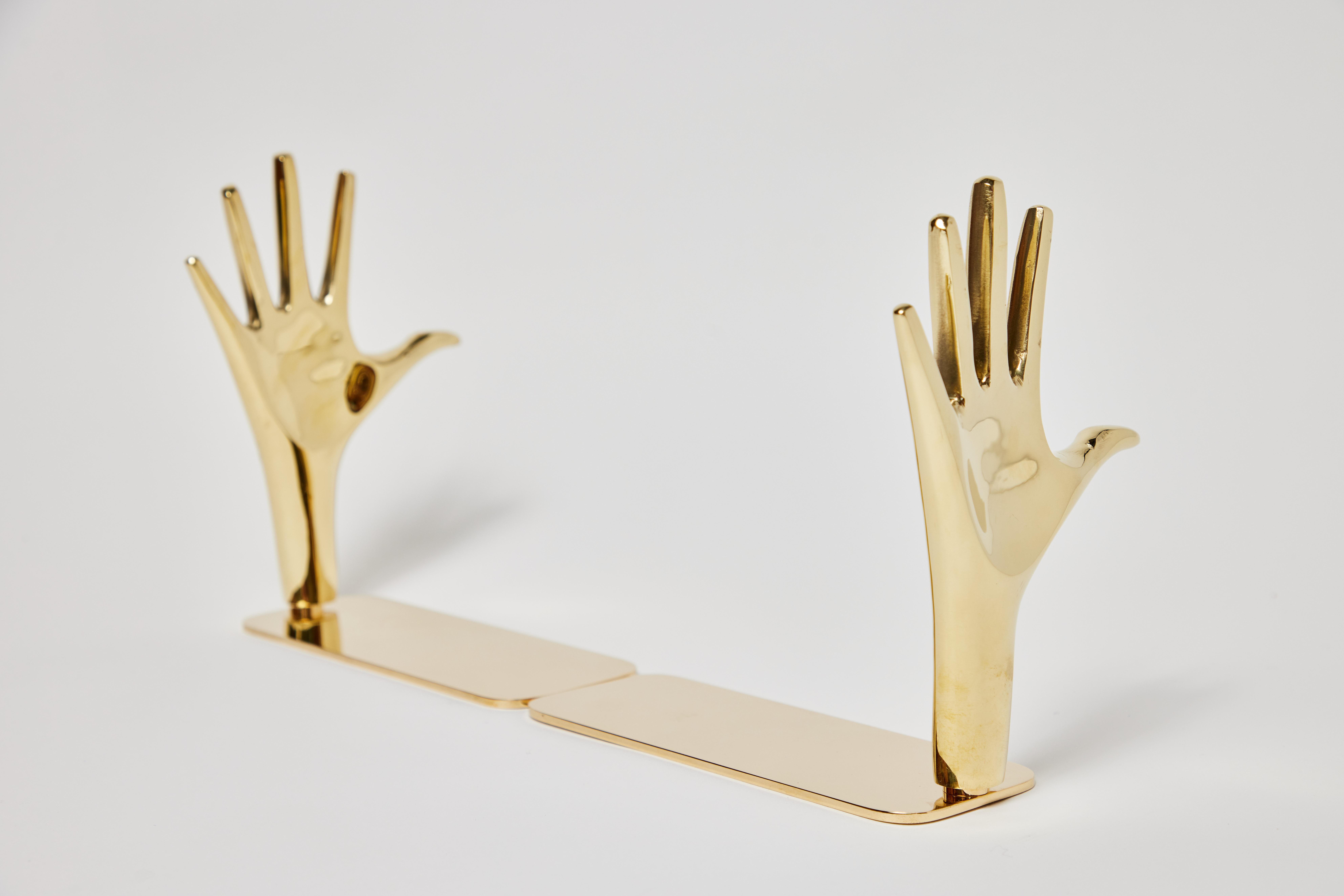 Pair of Large Carl Auböck Model #4219 'Hands' Brass Bookends For Sale 6