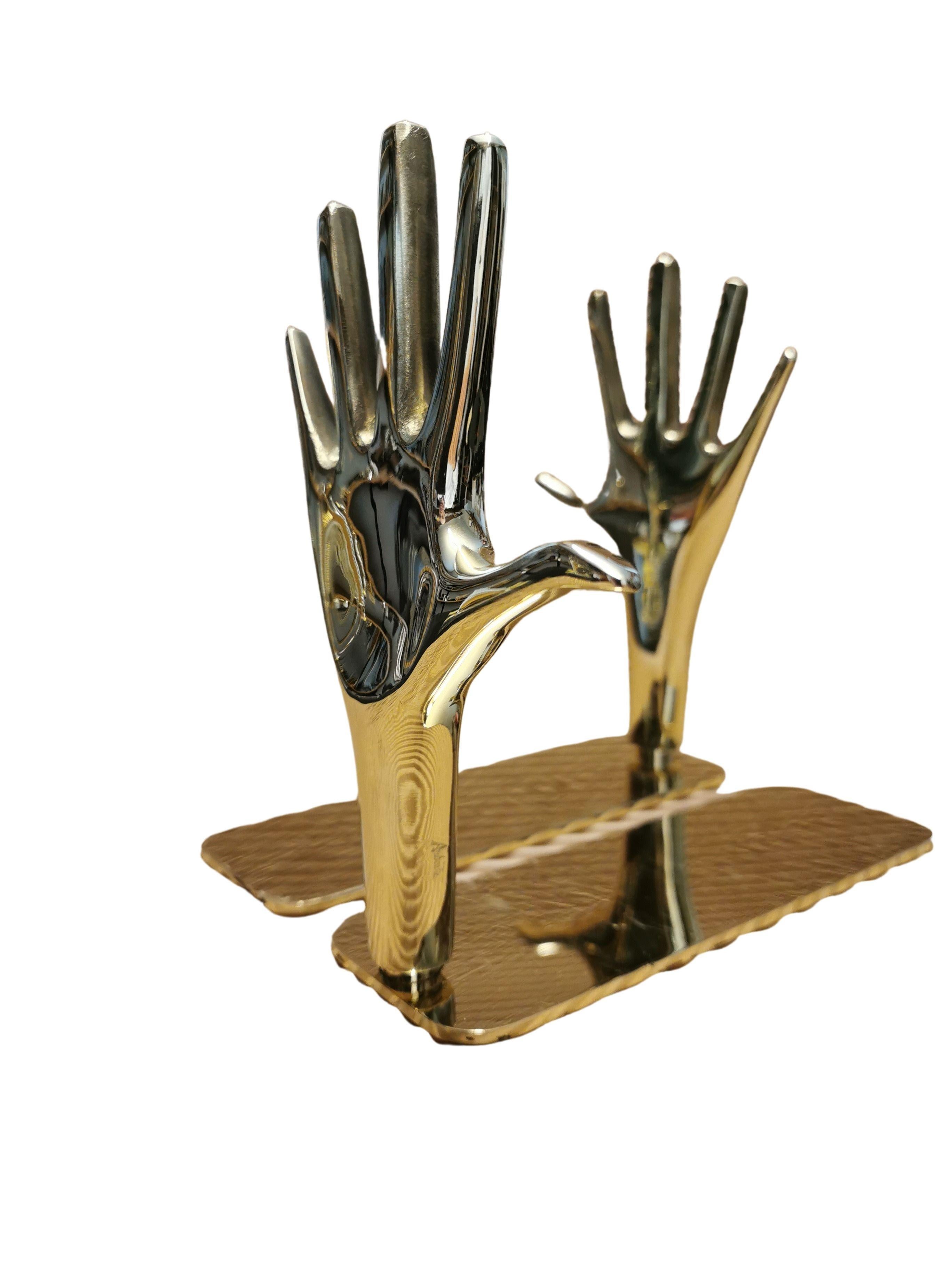 Pair of Large Carl Auböck Model #4219 'Hands' Brass Bookends For Sale 7