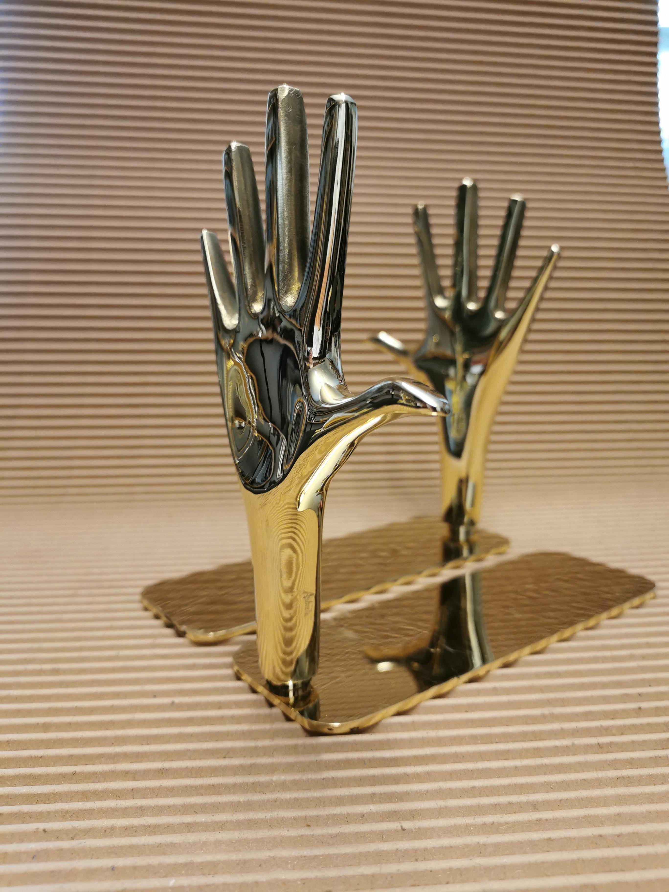 Pair of Large Carl Auböck Model #4219 'Hands' Brass Bookends For Sale 9
