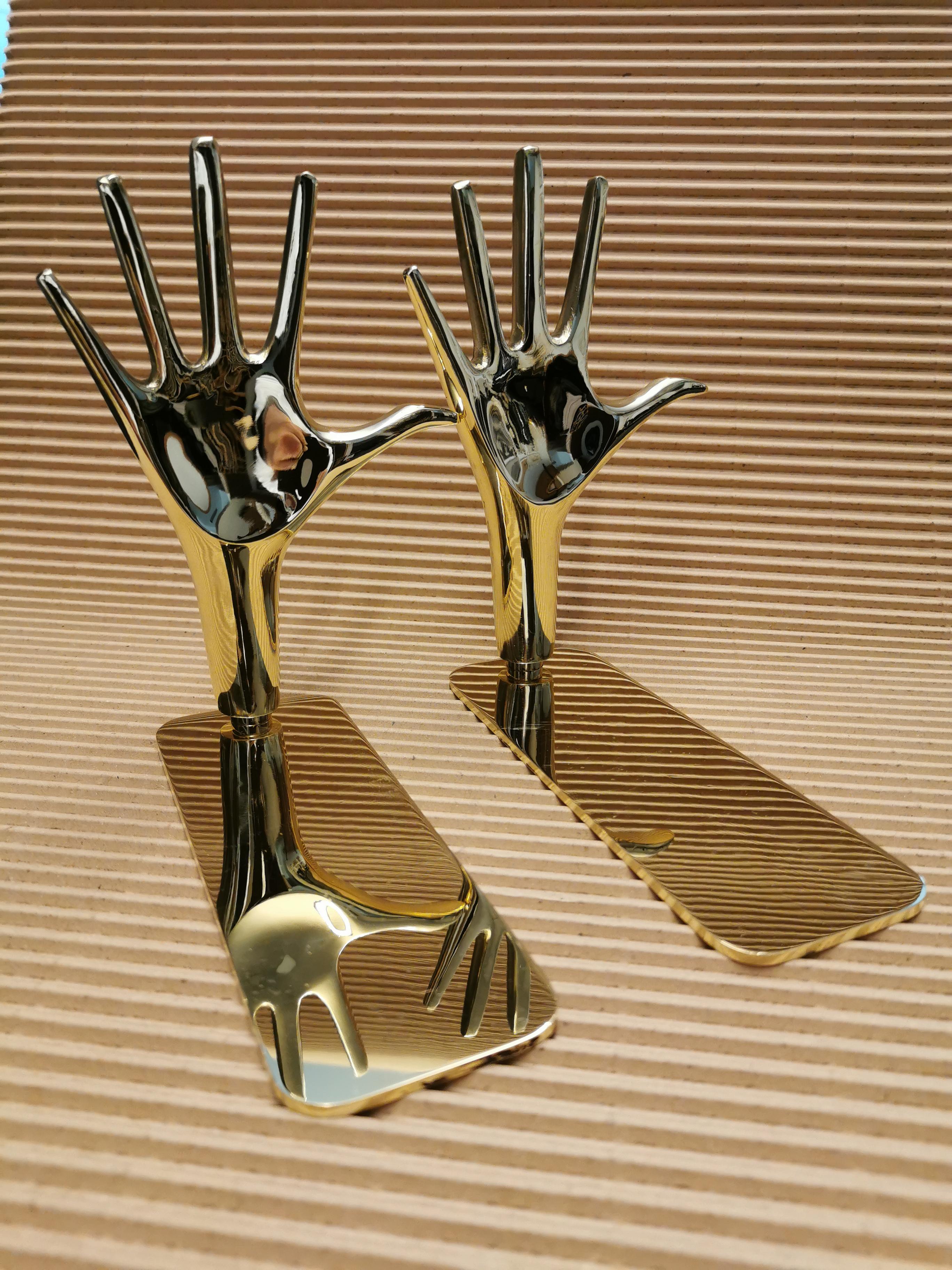 Pair of Large Carl Auböck Model #4219 'Hands' Brass Bookends For Sale 11