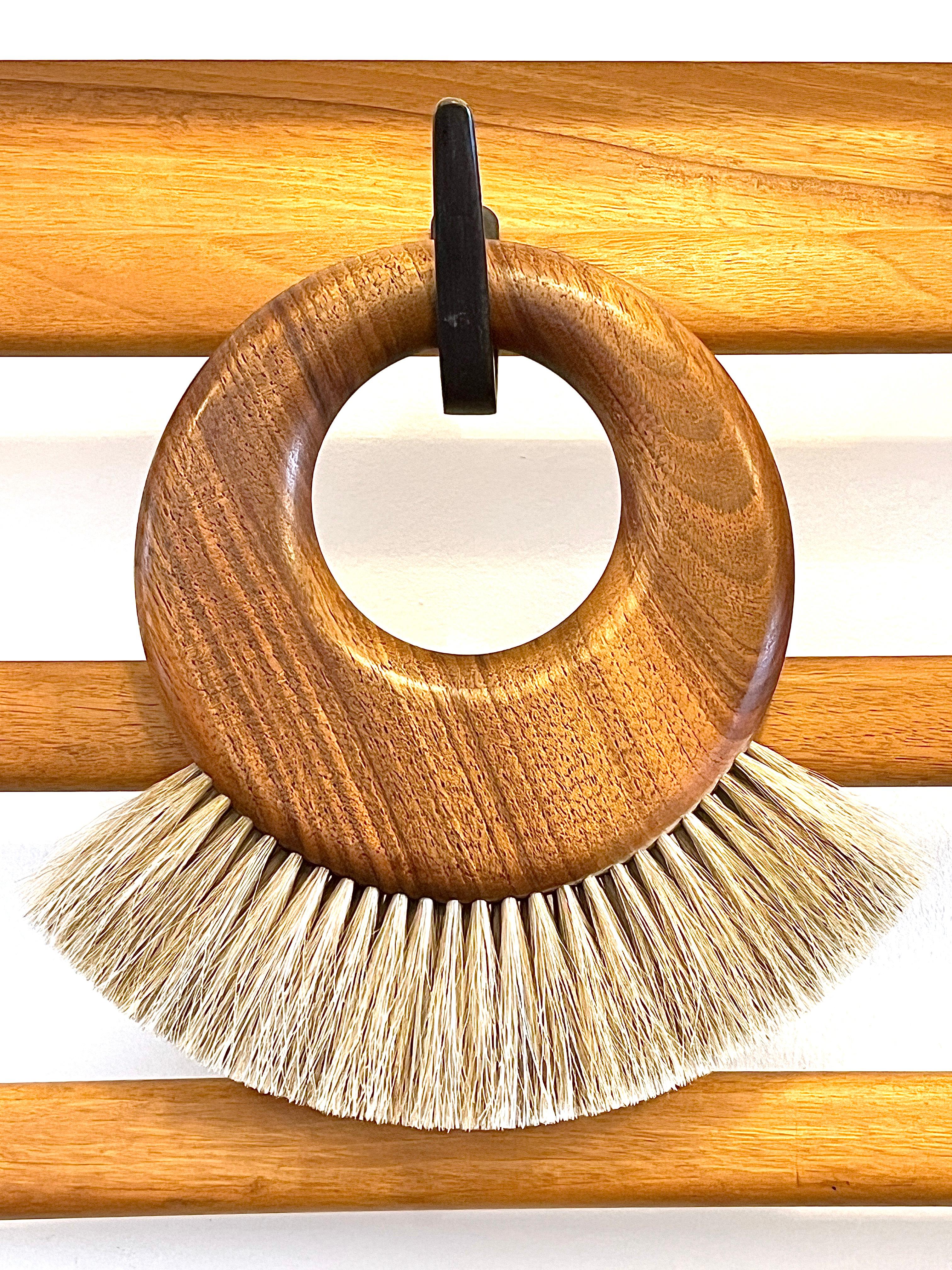 20th Century Large Carl Aubock Midcentury Walnut Ring Clothes Brush, Austria, 1950s For Sale