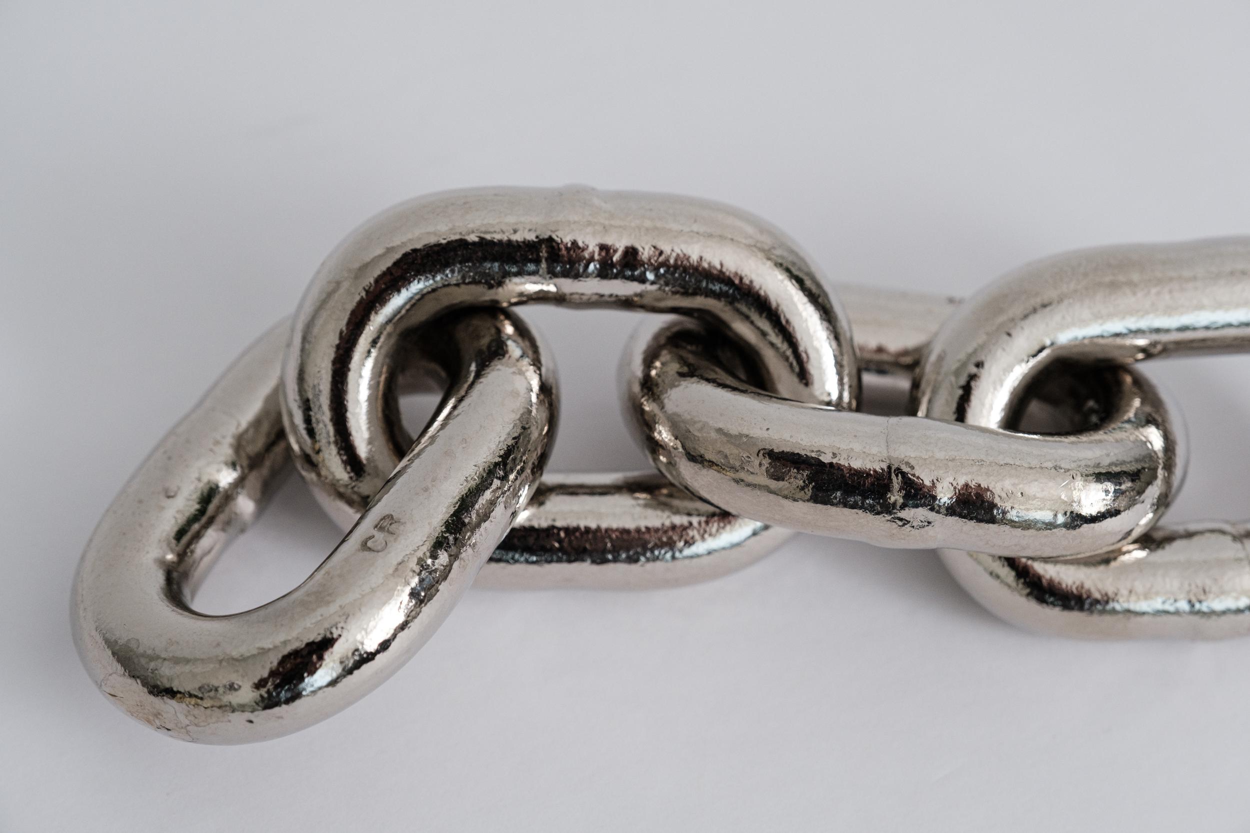 Large Carl Auböck Model #5072 'Chain' Nickel Paperweight For Sale 5