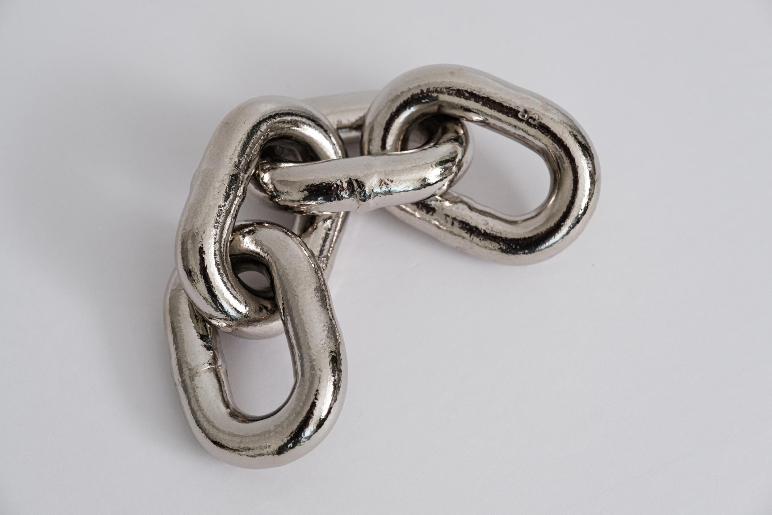 Large Carl Auböck Model #5072 'Chain' Nickel Paperweight For Sale 7