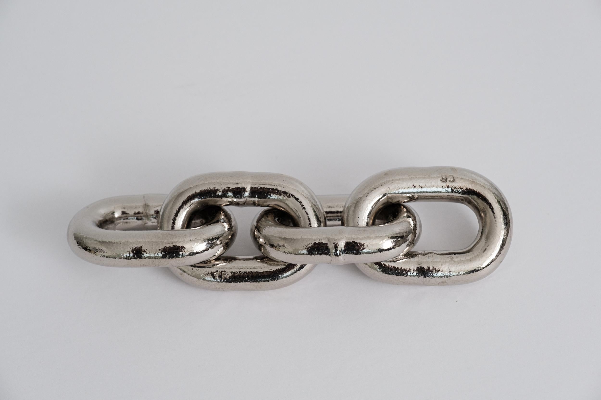Large Carl Auböck Model #5072 'Chain' Nickel Paperweight For Sale 8