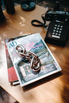 Grand presse-papier en nickel Carl Auböck modèle 5072 'Chain' (chaîne)