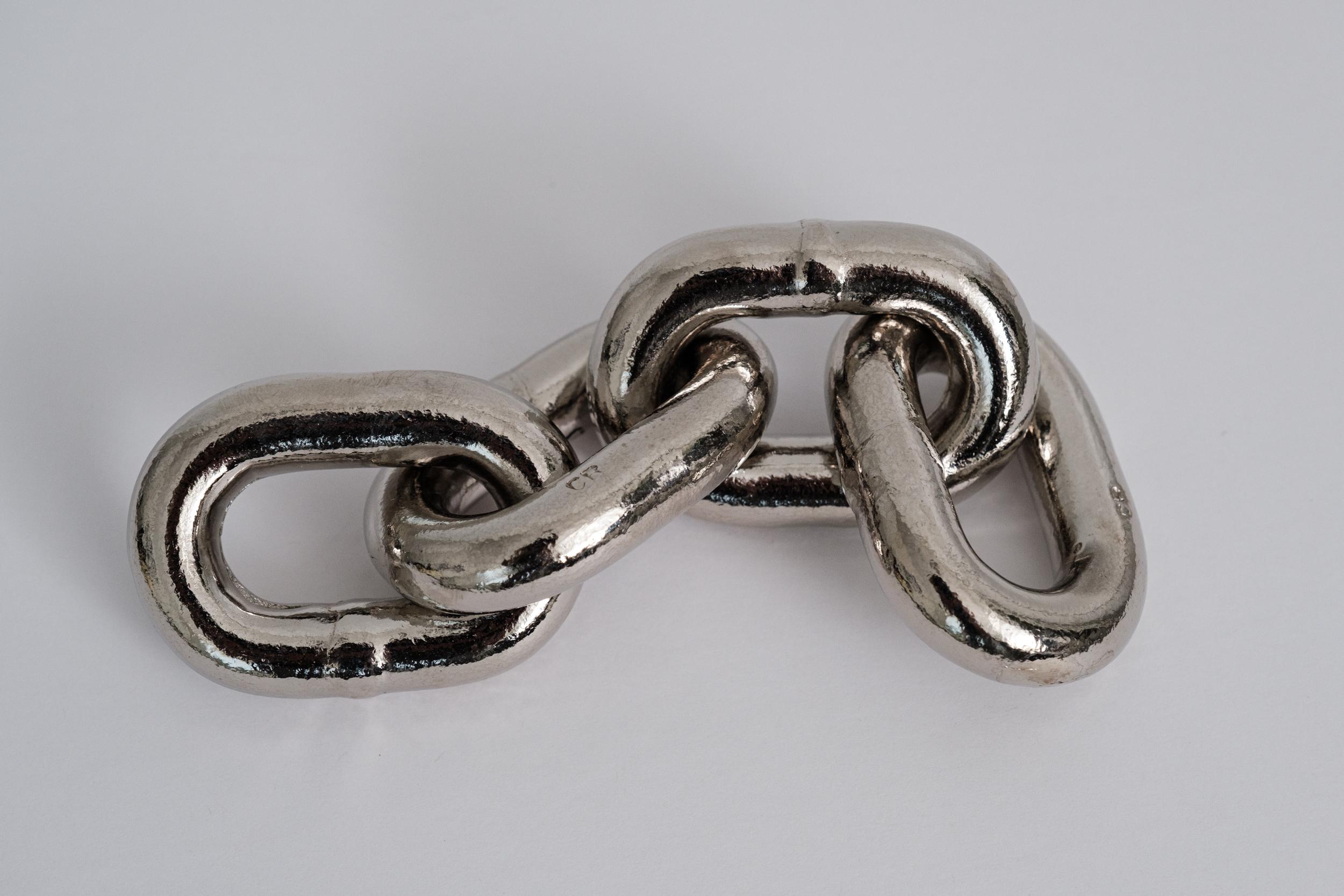 Large Carl Auböck Model #5072 'Chain' Nickel Paperweight For Sale 1