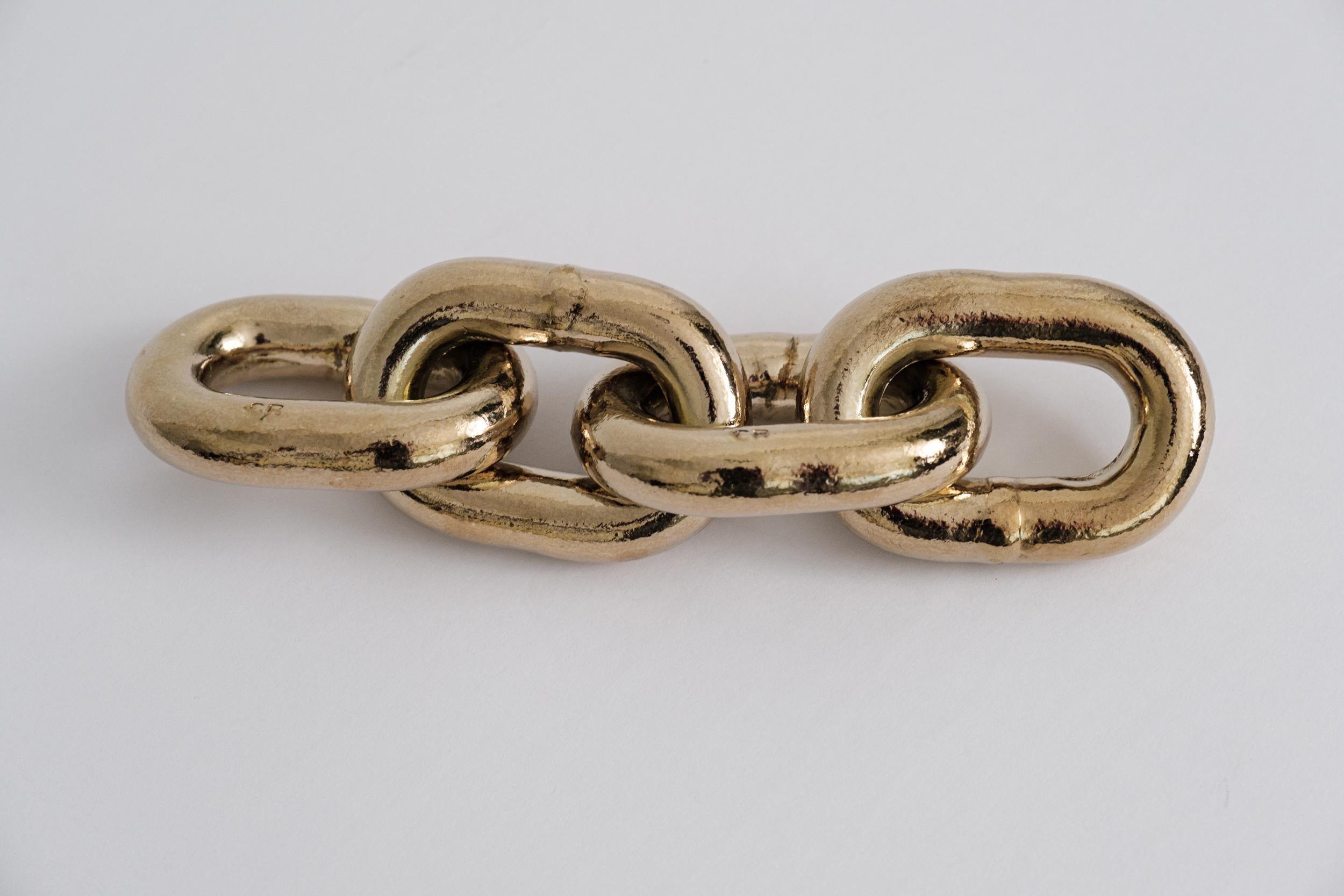 Large Carl Auböck Model #5072 'Chain' Polished Brass Paperweight For Sale 5