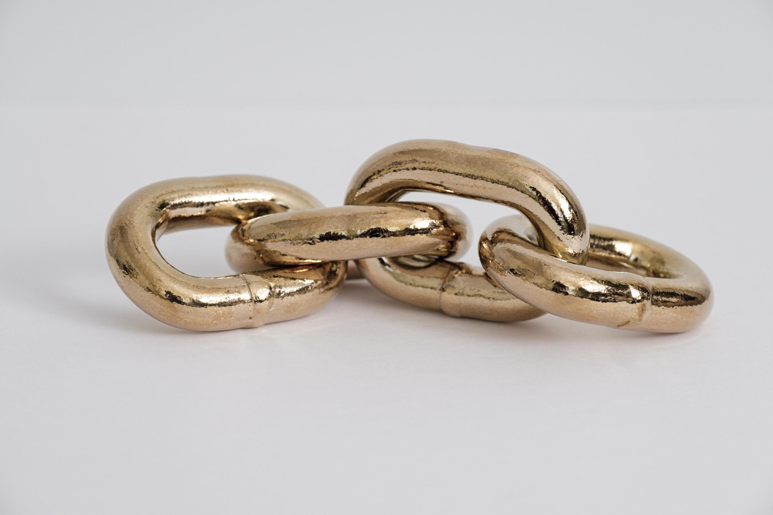 Large Carl Auböck Model #5072 'Chain' Polished Brass Paperweight For Sale 7