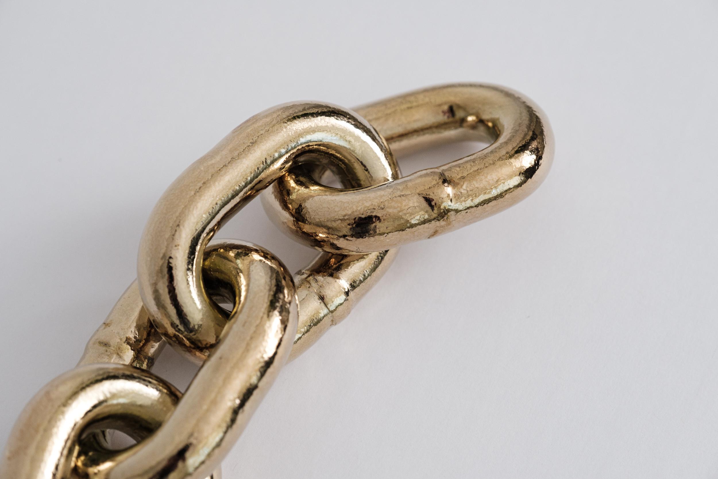Large Carl Auböck Model #5072 'Chain' Polished Brass Paperweight For Sale 9