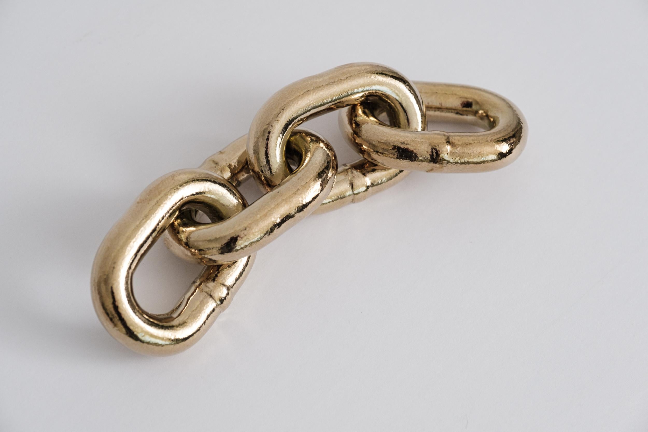 Large Carl Auböck Model #5072 'Chain' Polished Brass Paperweight For Sale 10