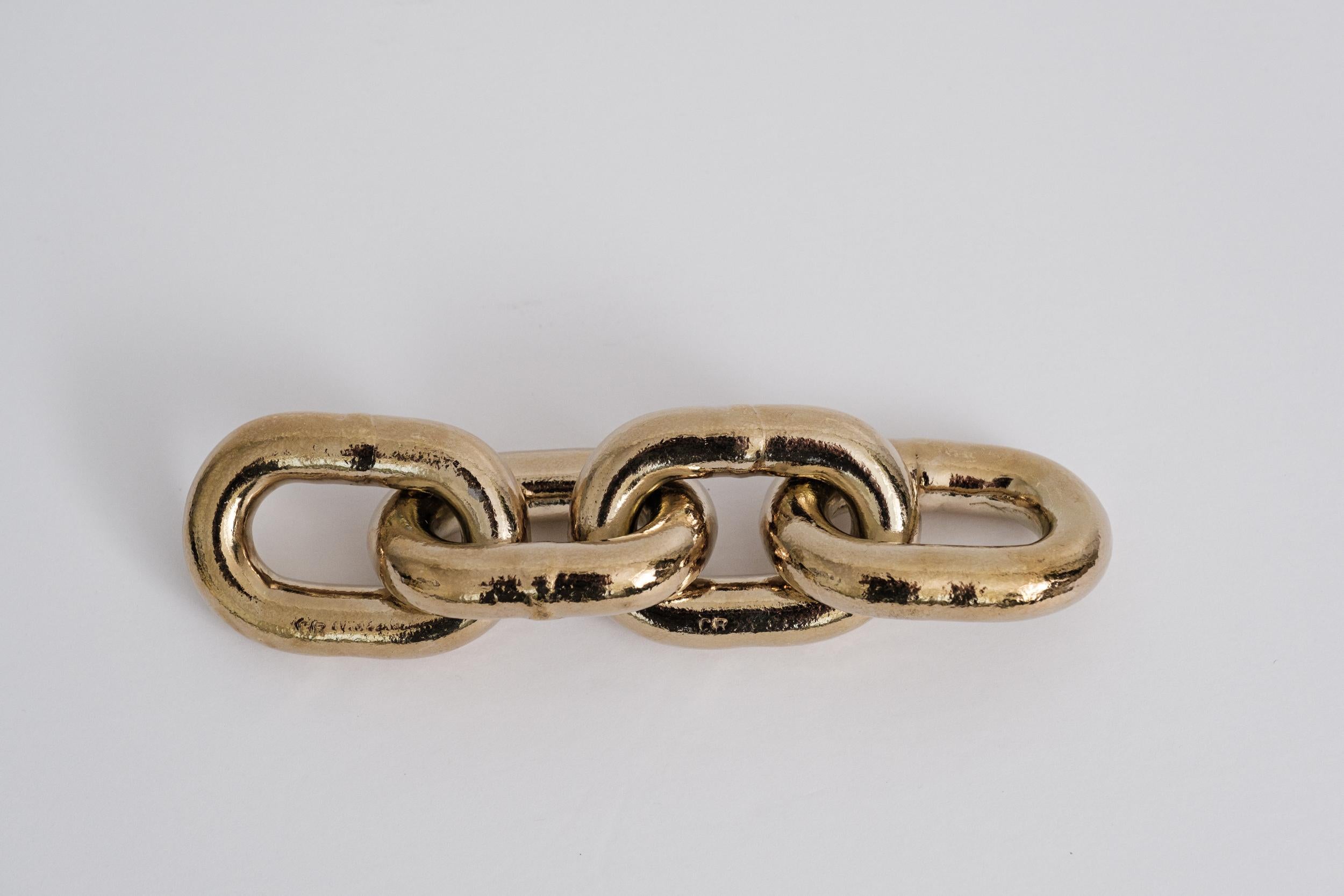 Contemporary Large Carl Auböck Model #5072 'Chain' Polished Brass Paperweight For Sale