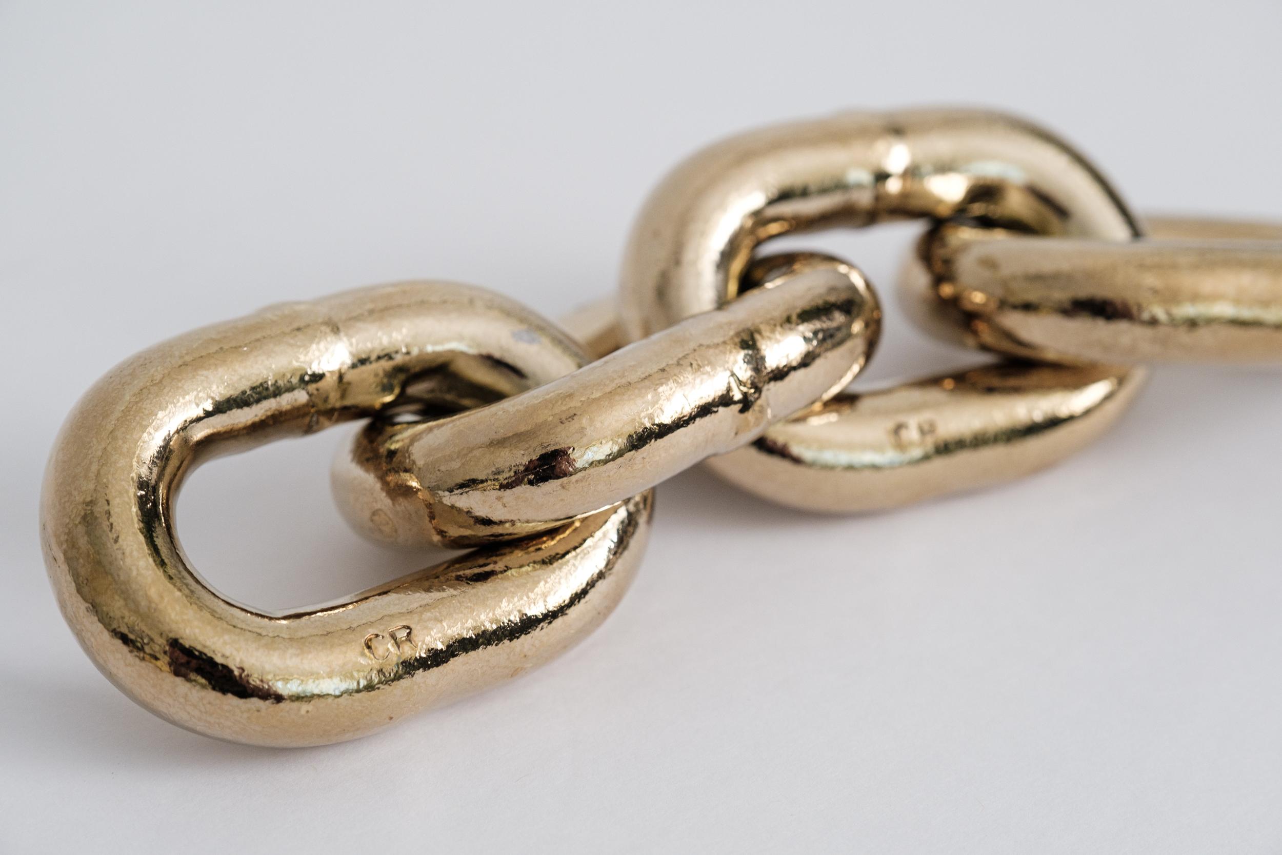 Large Carl Auböck Model #5072 'Chain' Polished Brass Paperweight For Sale 1