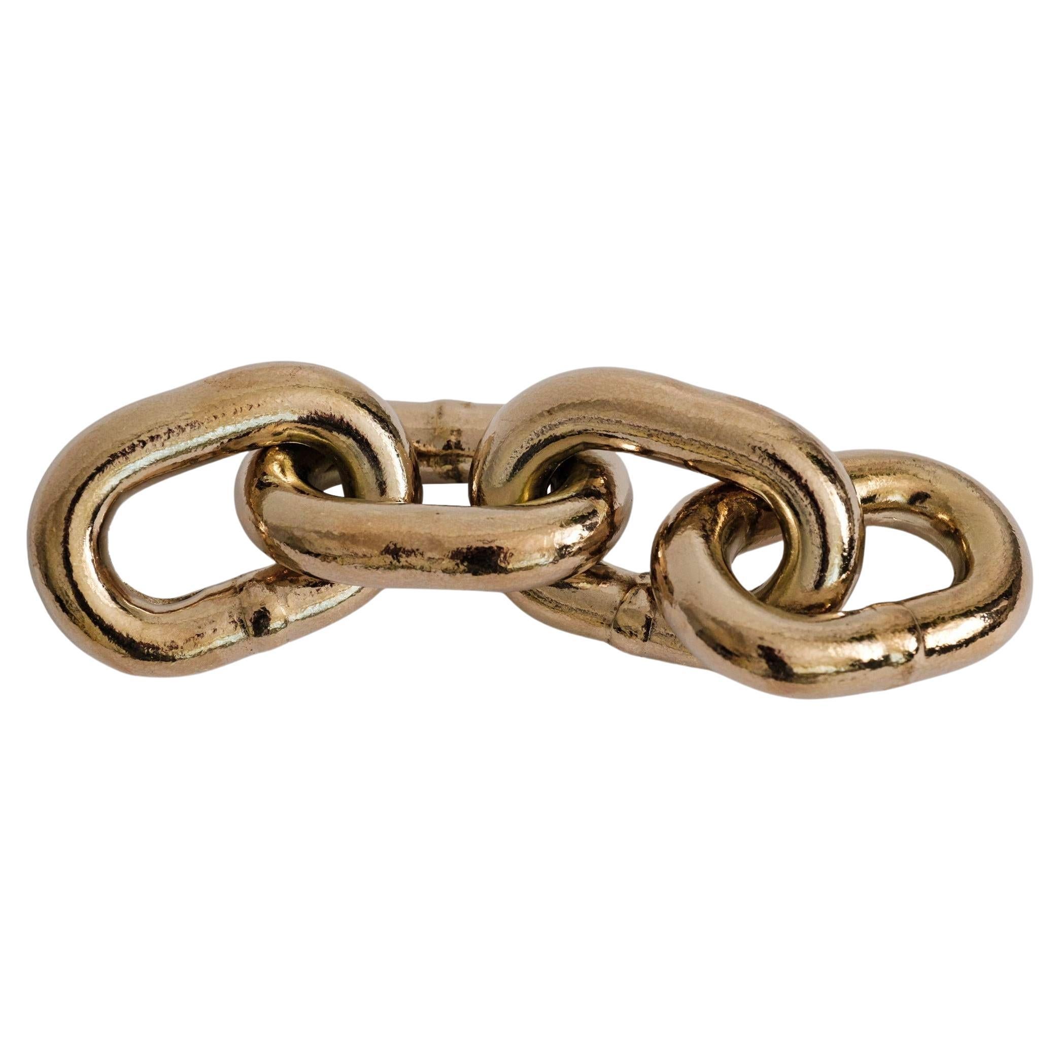 Large Carl Auböck Model #5072 'Chain' Polished Brass Paperweight