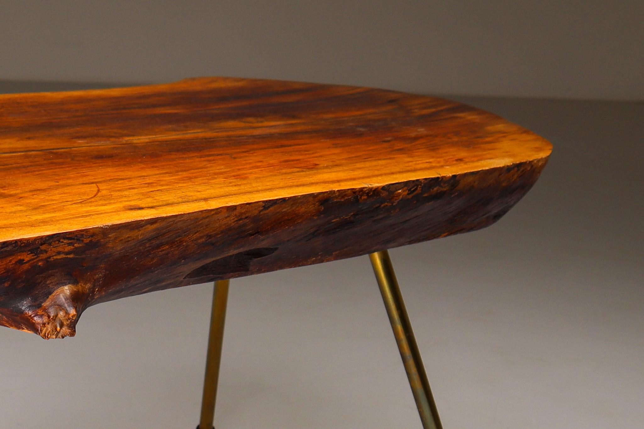 Large Carl Auböck 'Tree Trunk' Coffee Table in Walnut, Austria, circa 1950s In Good Condition In Almelo, NL