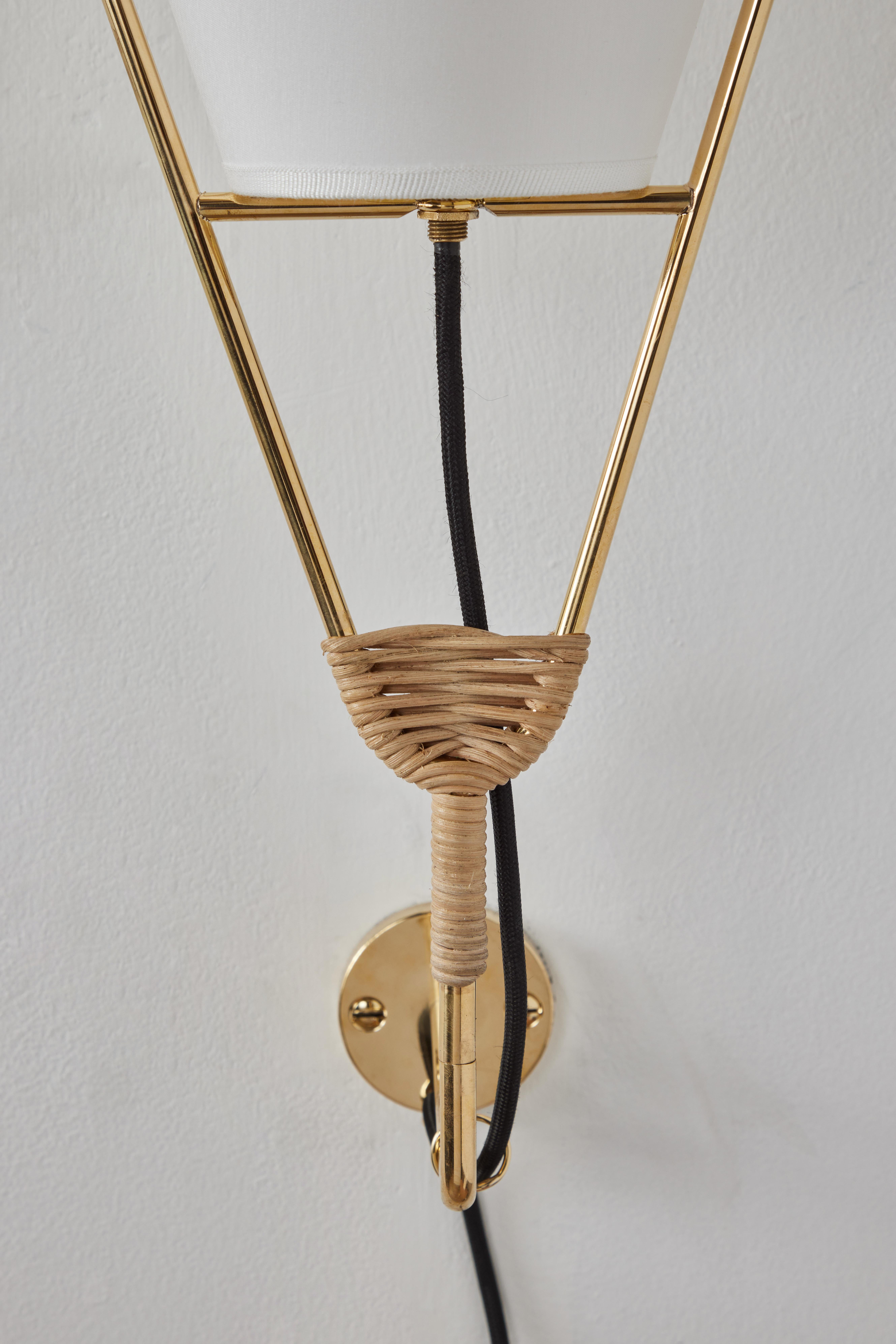 Fabric Large Carl Auböck 'Vice Versa' Wall Lamp For Sale