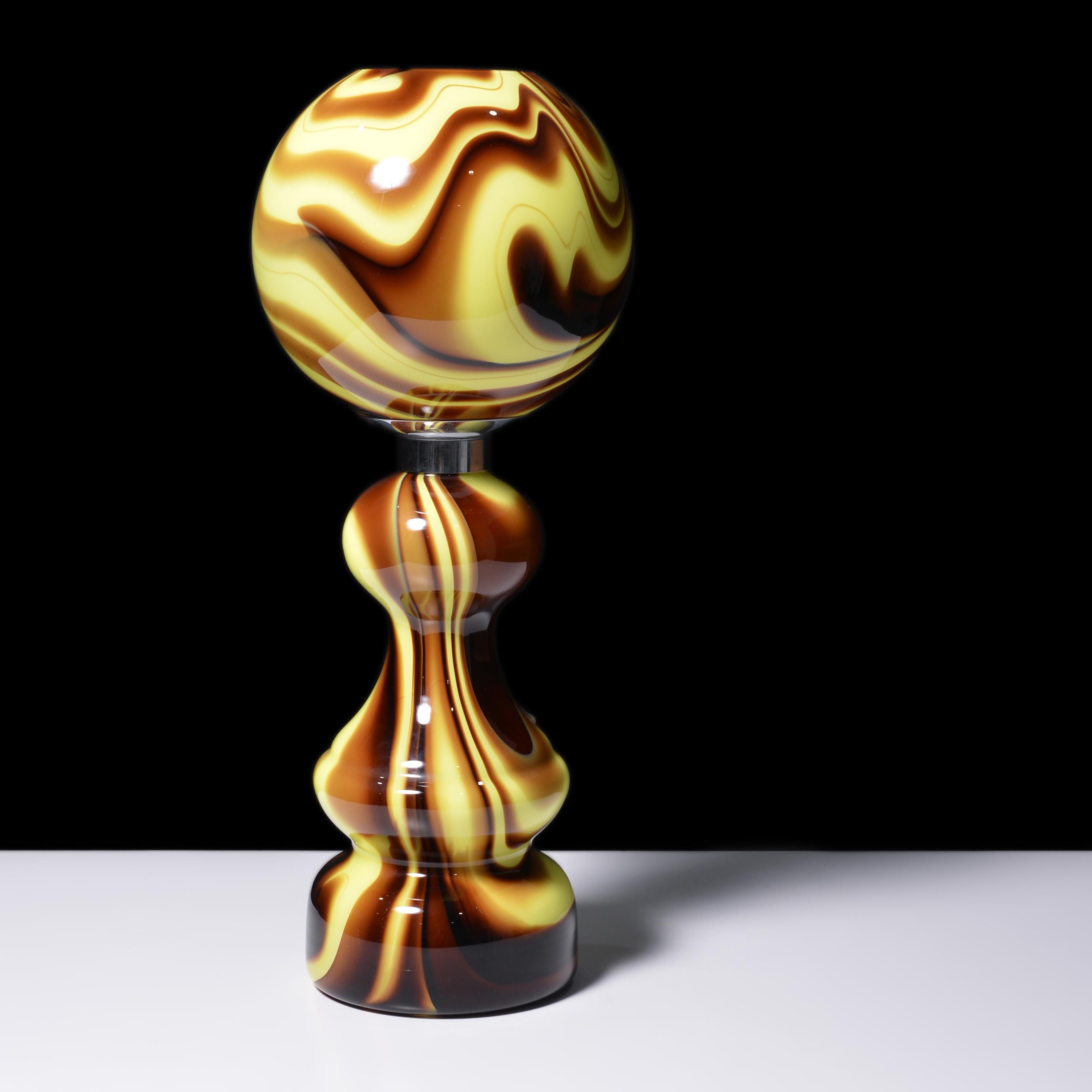 Artist/Designer; Manufacturer: Carlo Moretti (Italian, b. 1934)
Marking(s); notes: Moretti label
Materials: glass, metal
Dimensions (H, W, D): 24