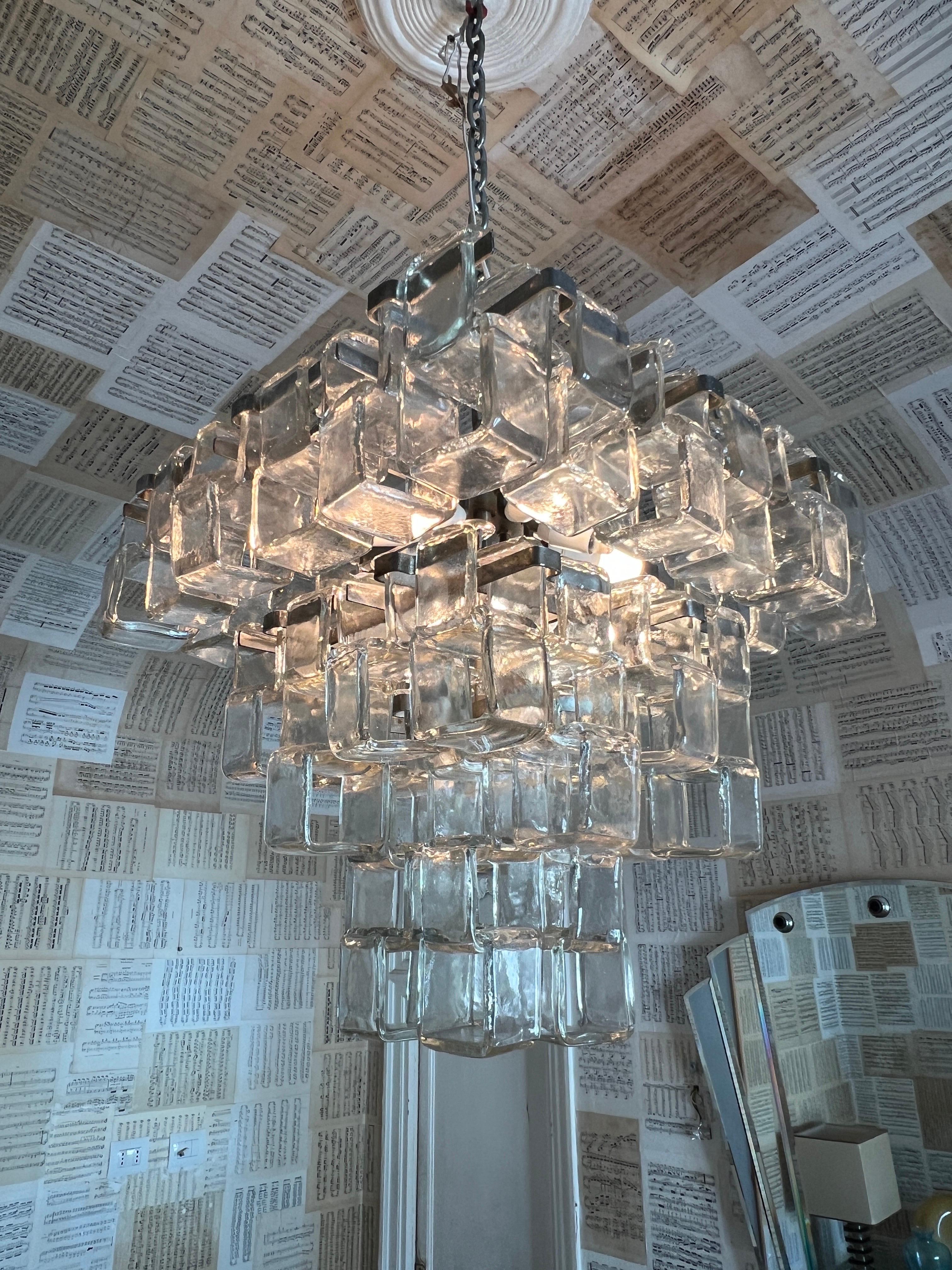 Gran lámpara de araña Carlo Nason de 1960 Mazzega Murano en venta 6