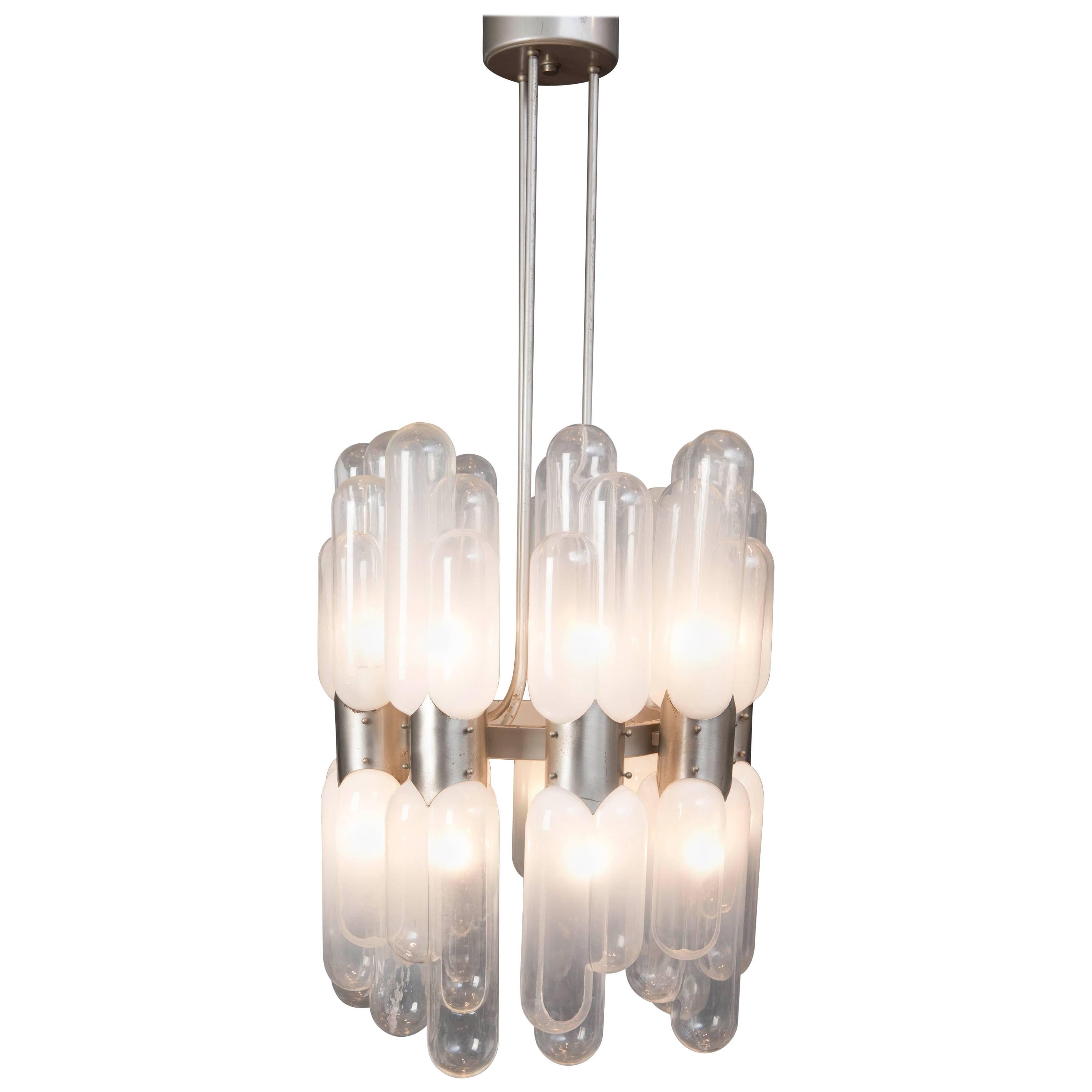 Large Carlo Nason Chandelier, Torpedo Model, 1960s For Sale