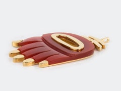 Large Carnelian Hamsa Pendant by Aldo Cipullo