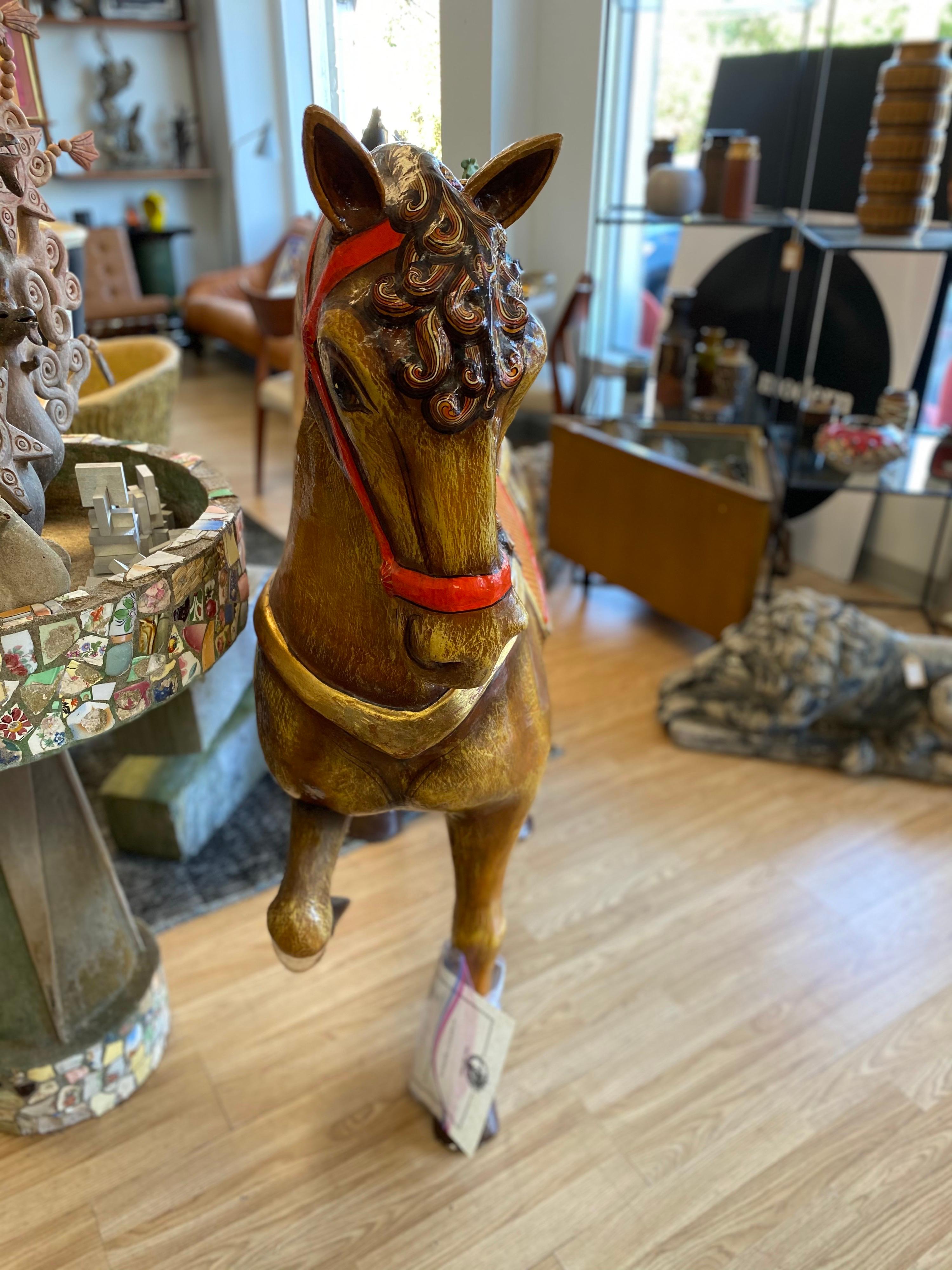 Large Carousel Horse by Sergio Bustamante, Circa 1980s For Sale 4