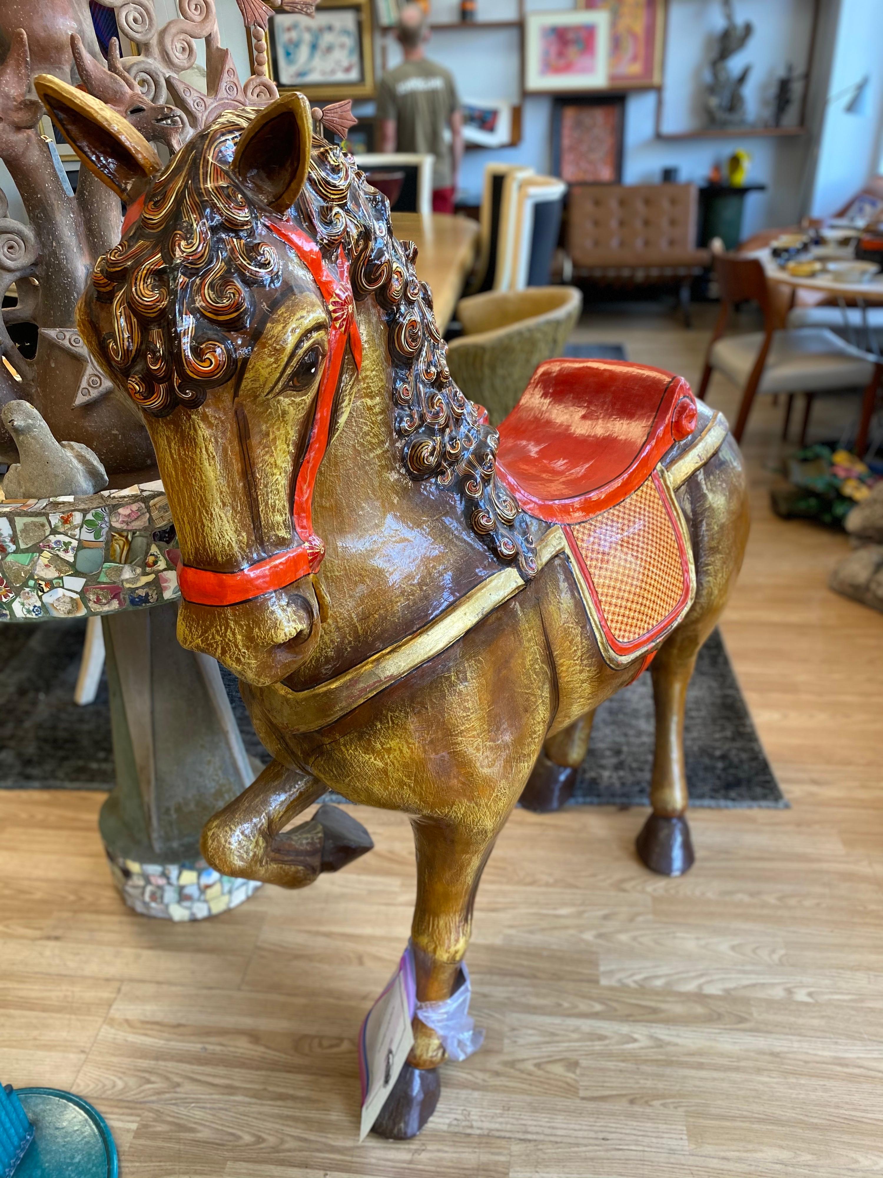 paper mache carousel horse