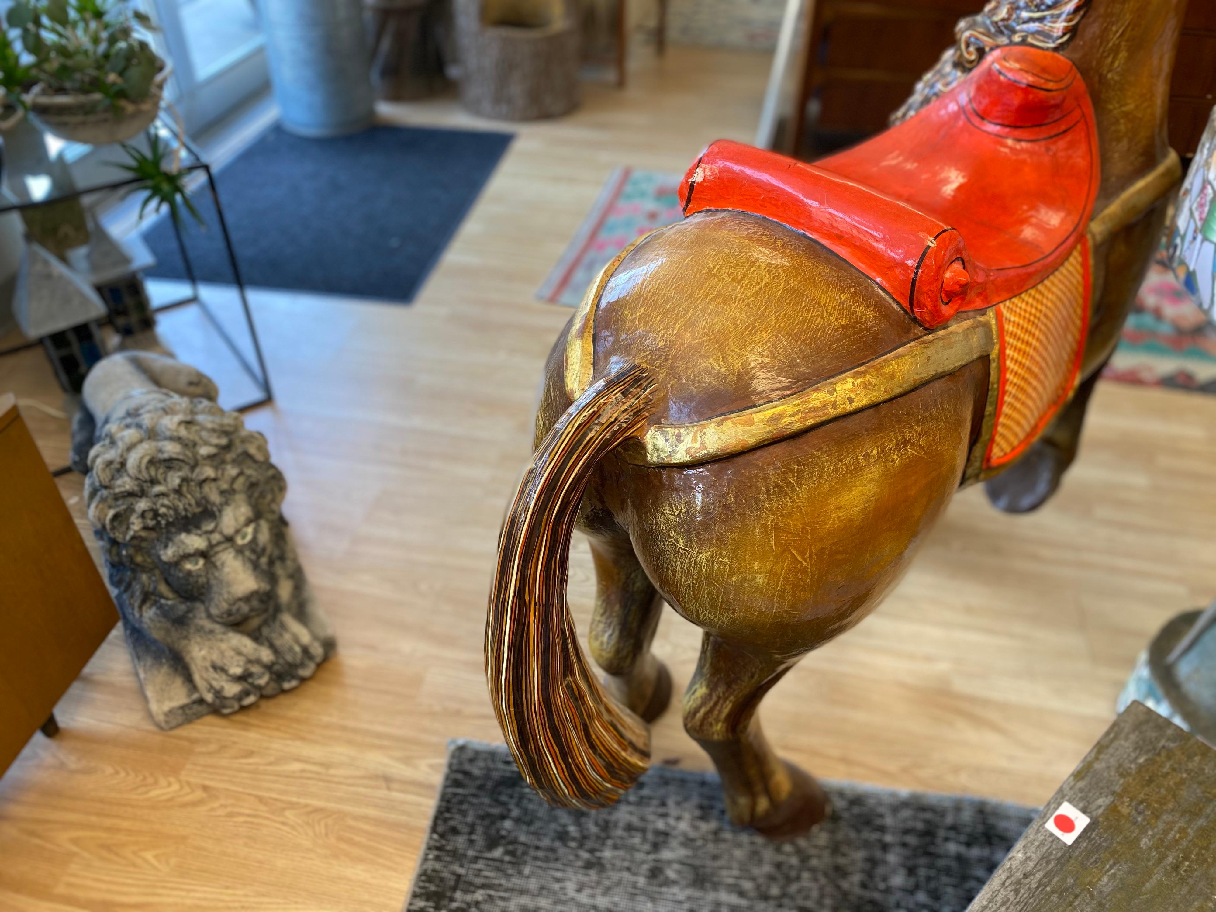 Mexican Large Carousel Horse by Sergio Bustamante, Circa 1980s For Sale