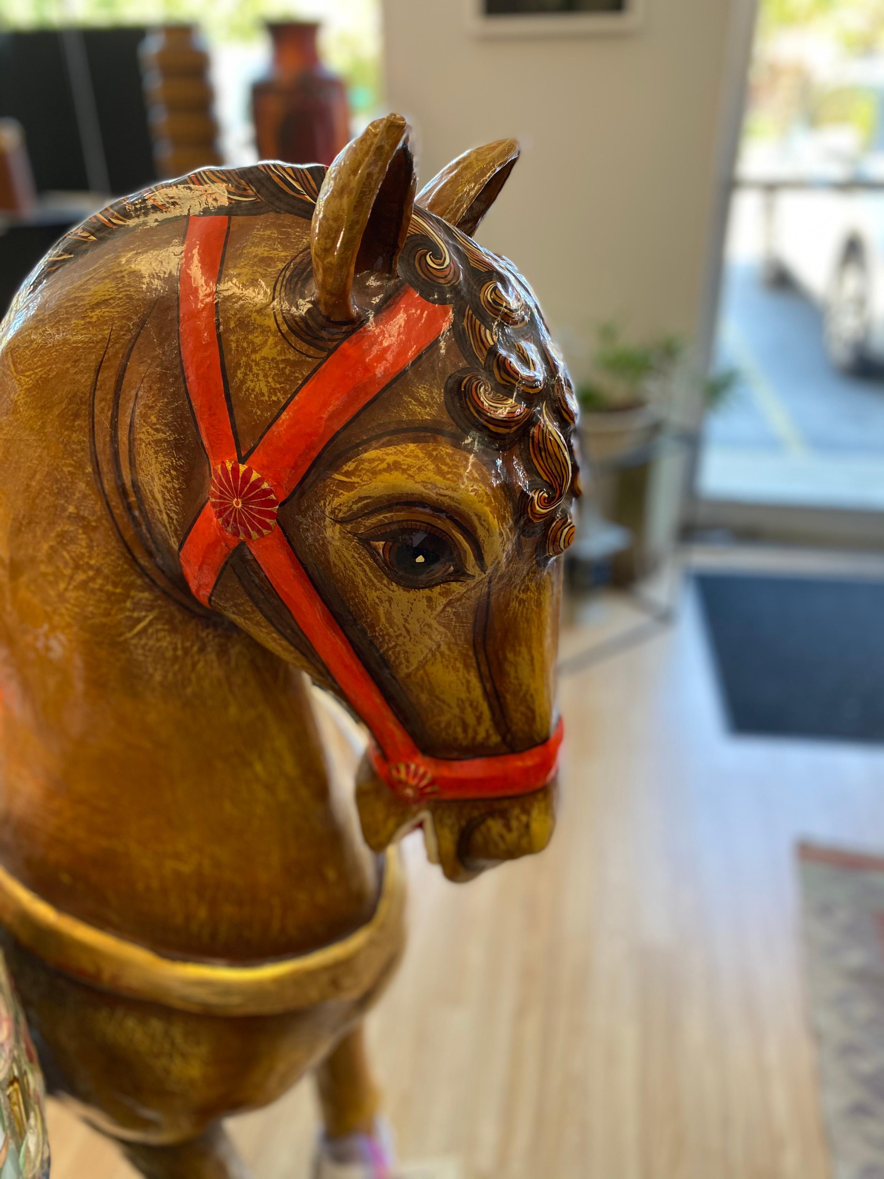 20th Century Large Carousel Horse by Sergio Bustamante, Circa 1980s For Sale