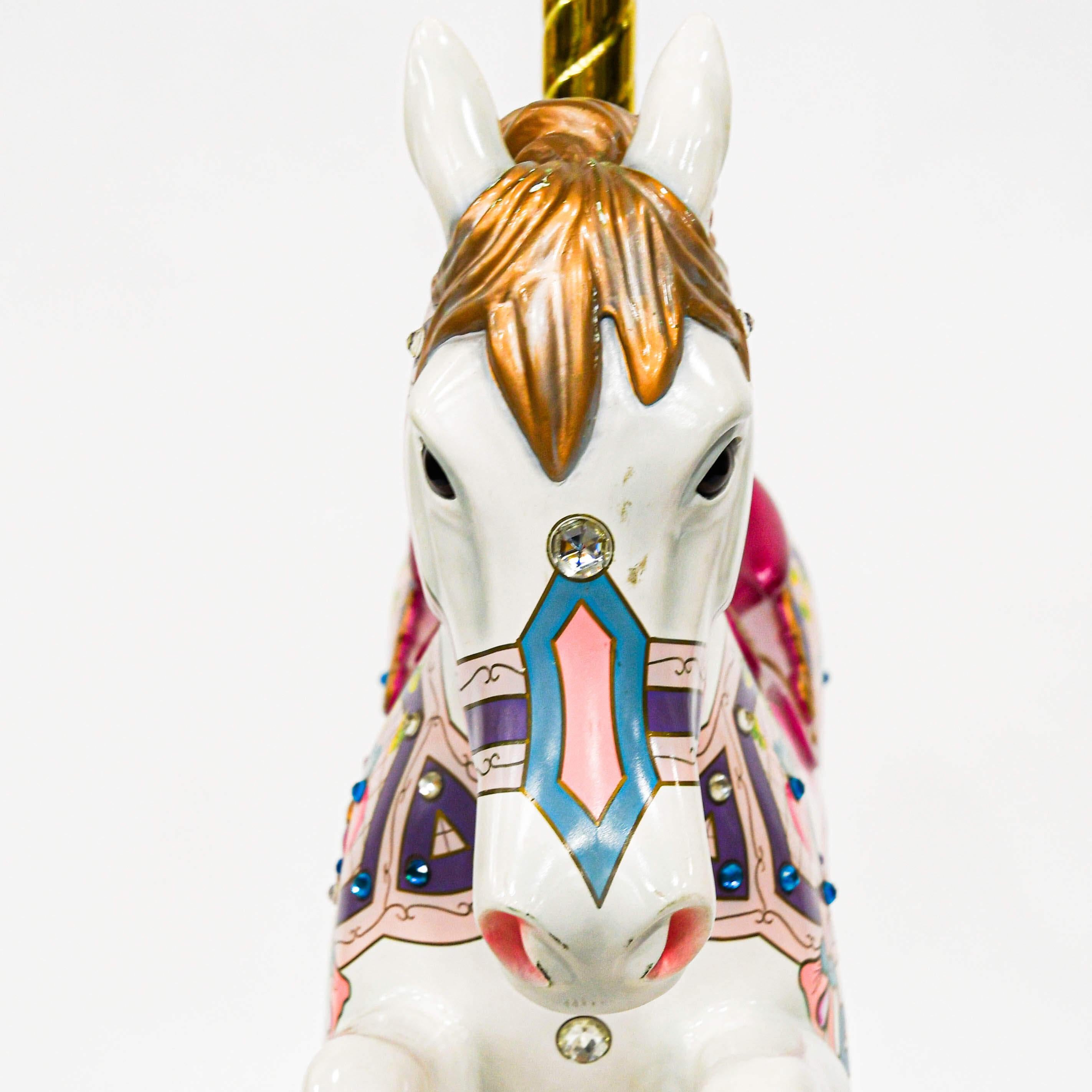 Carved Large Carousel Horse on Rockers For Sale